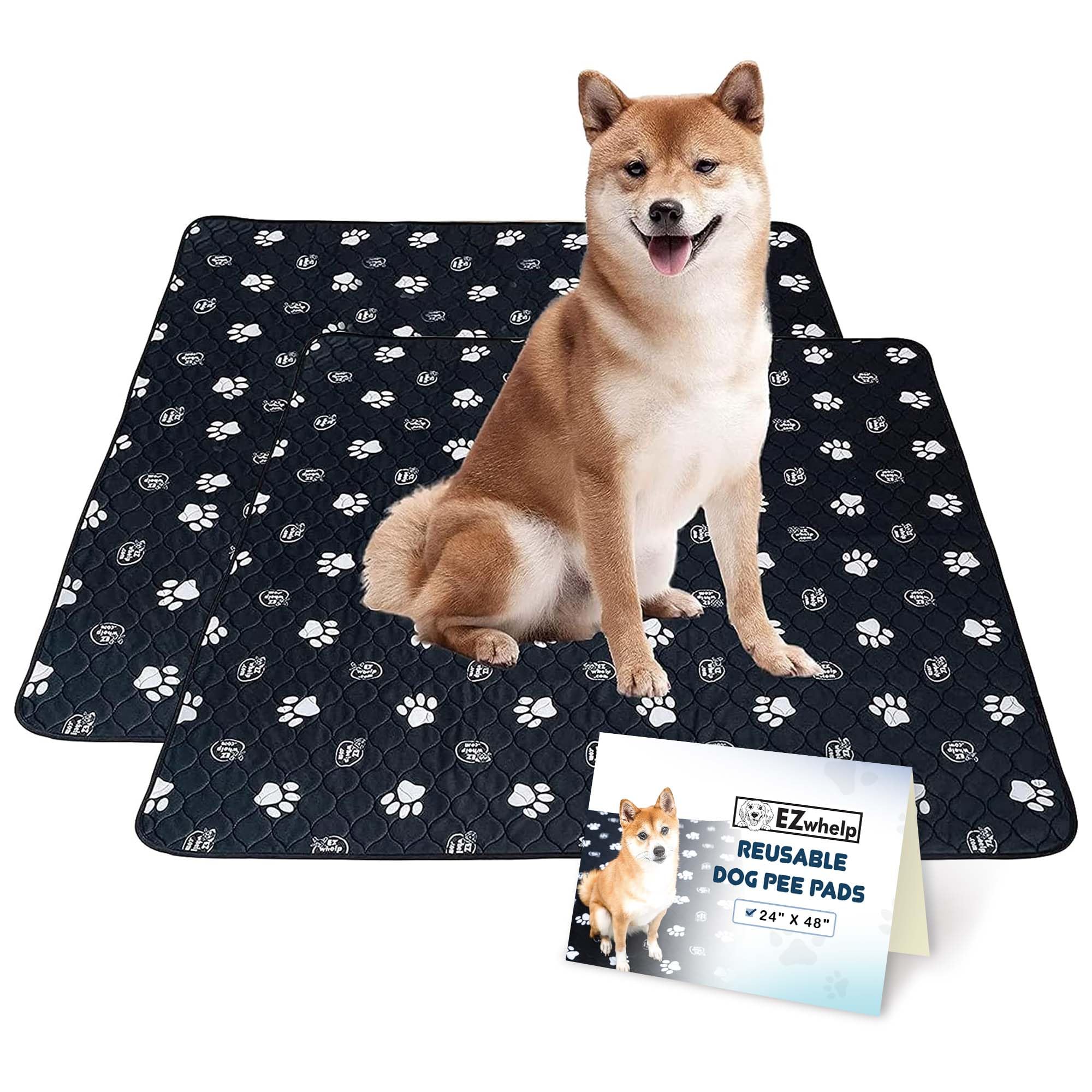 EZwhelp Reusable Dog Pee Pads, Washable Waterproof Mats for Dog Potty Training or Whelping Pads, 24x48 Inch, 2 Pack
