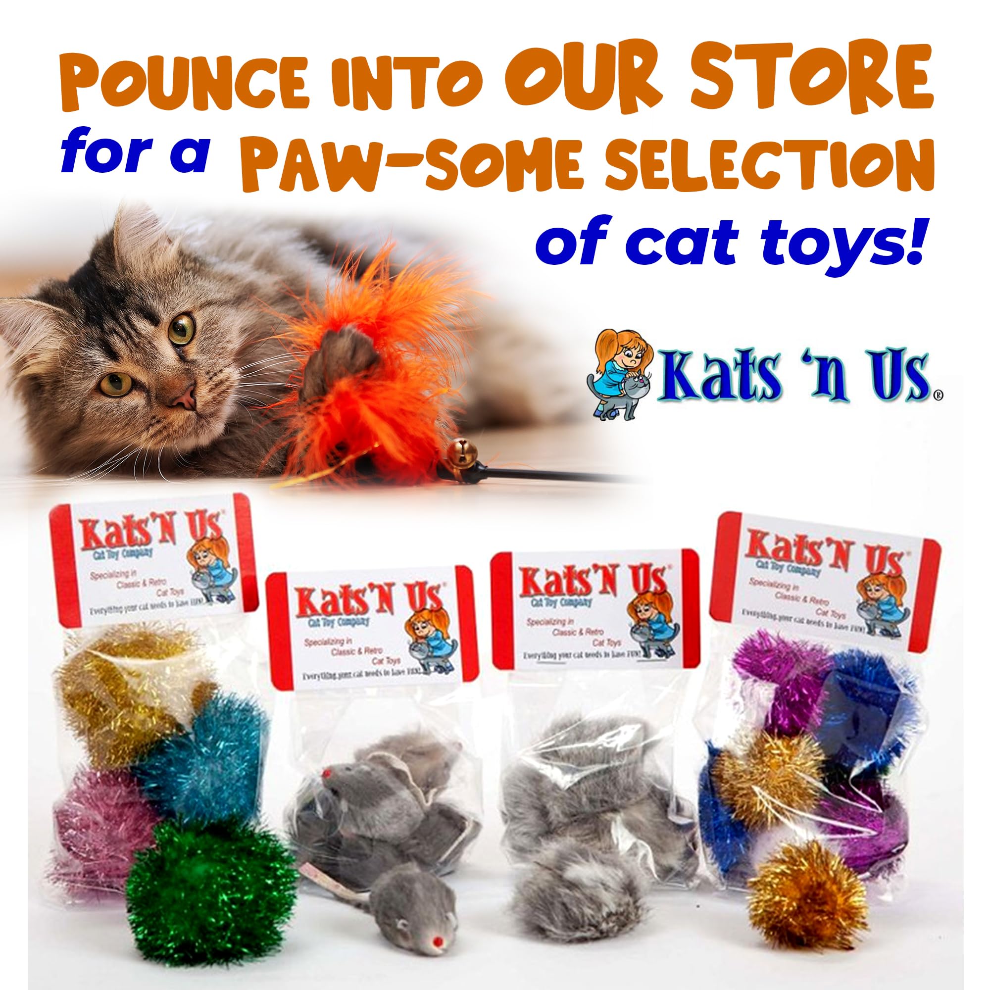 Crochet Mouse Cat Toy - 4 Pk