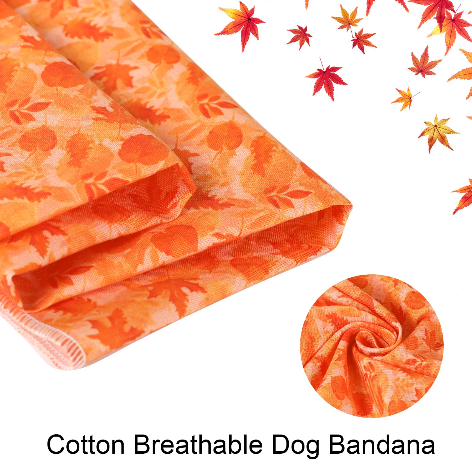 Aring Pet Cute Fall Leaves Dog Bandanas, Soft Comfortable Yellow Triangle Bibs For Small To Large Male And Female Dogs And Cats