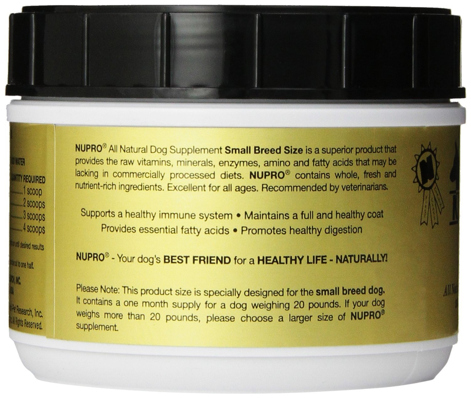 Nutri-Pet Research Nupro Dog Supplement, Small Breed, 1-Pound
