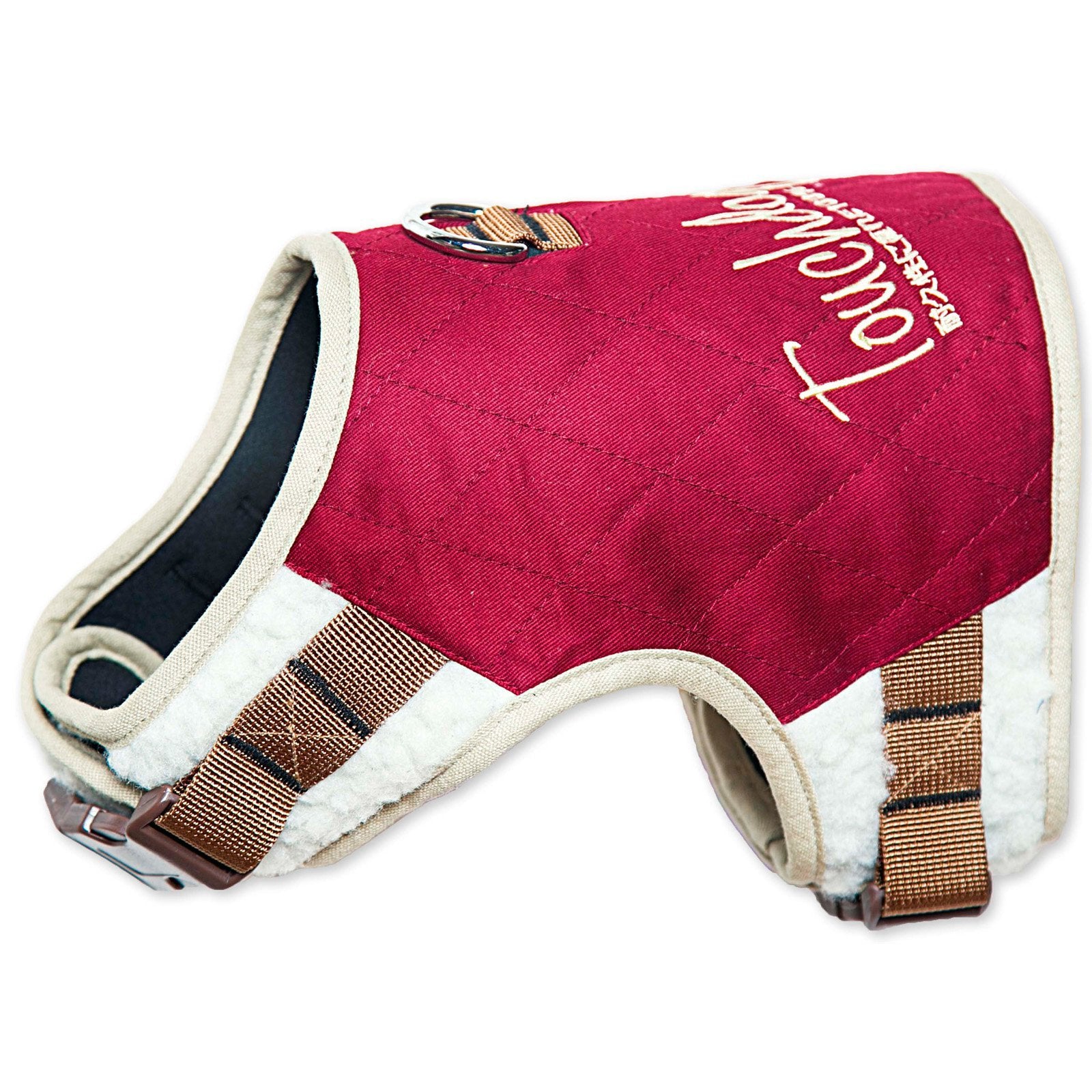 TOUCHDOG 'Tough-Boutique' Adjustable Fashion Designer Pet Dog Harness and Leash Combination, Large, Dark Pink