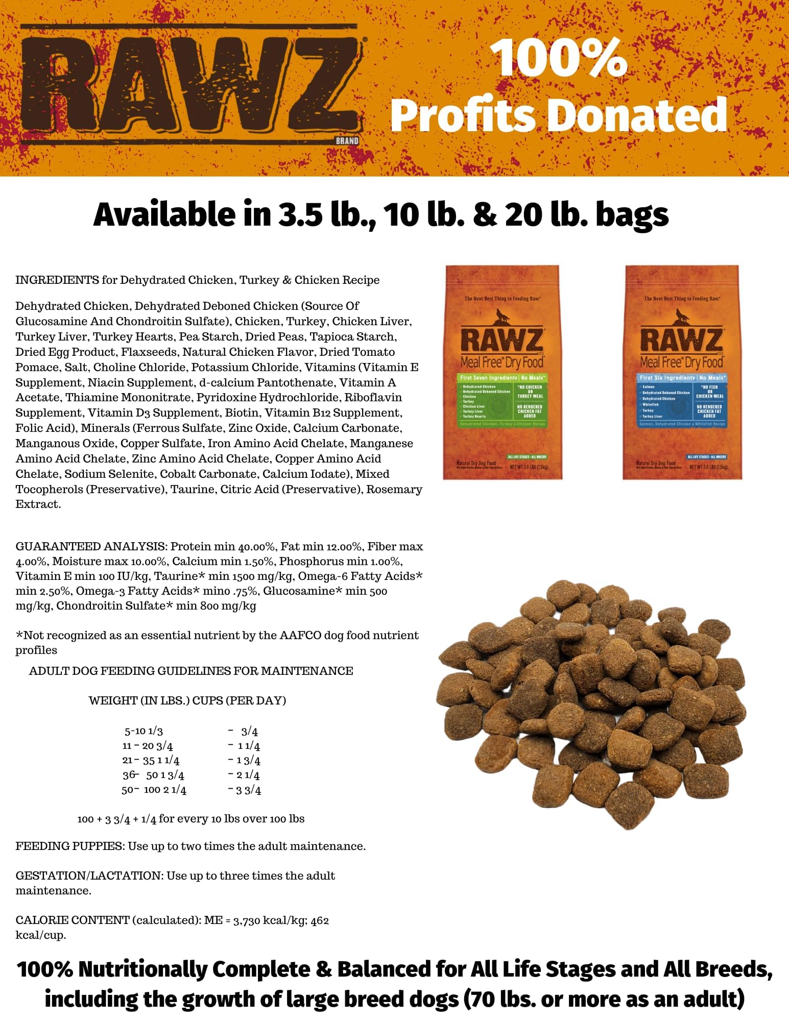 Rawz Meal Free Dry Dog Food (3.5 lb, Chicken,Salmon & Whitefish)