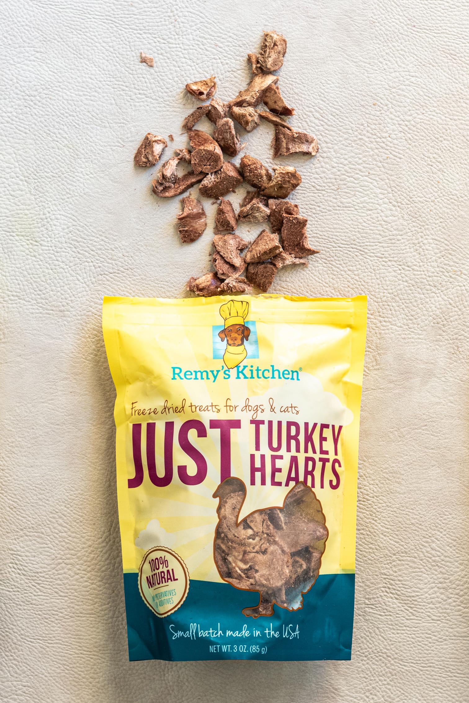Remys Kitchen Just Turkey Hearts Freeze Dried Dog Treats USA Sourced and Small Batch Made - Human-Grade, All Natural Single Ingr