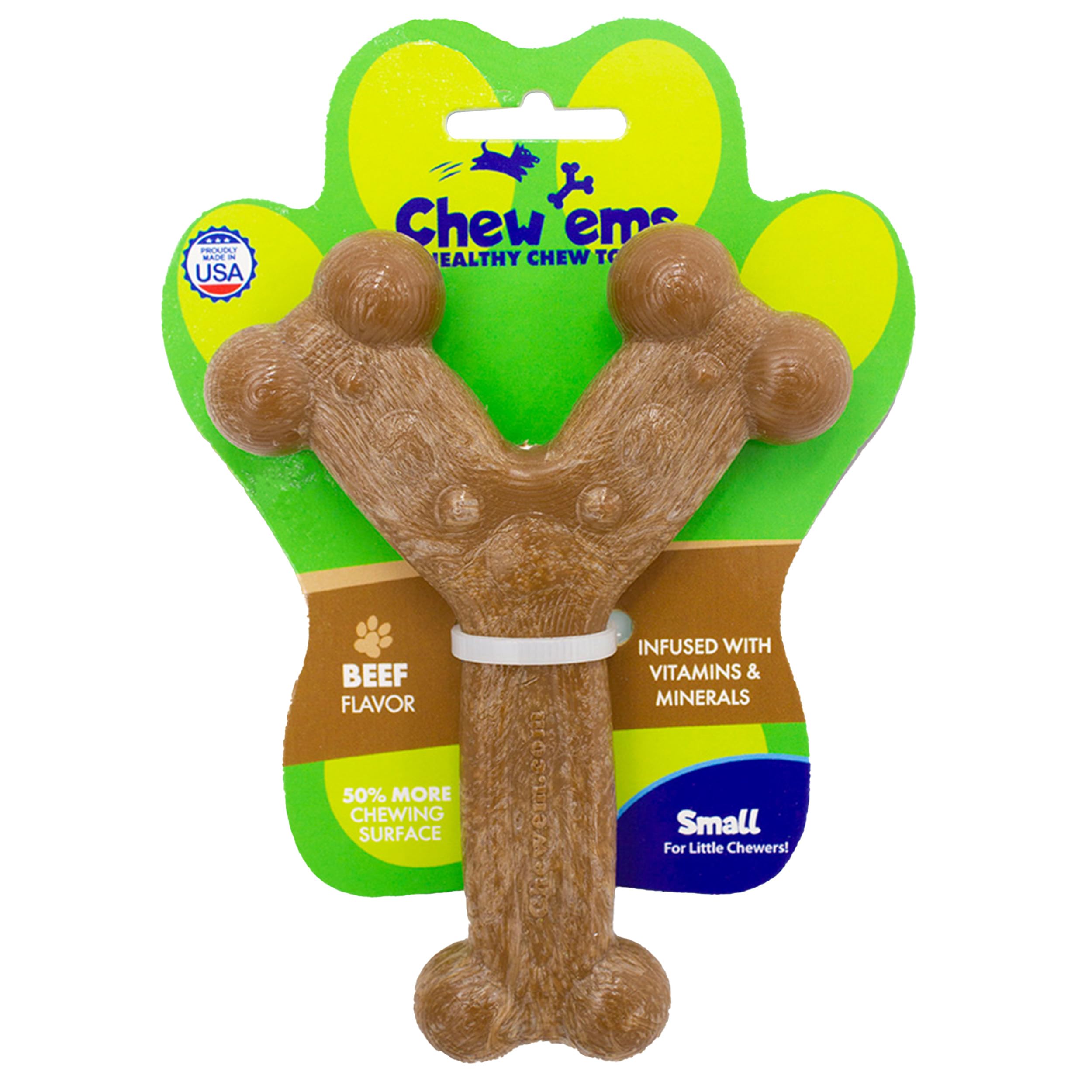 Chew'Ems Durable Chew Toys For Small Dogs, Long-Lasting & Flavorful Chew Dog Toys, Small Dog Breeds | Beef-Flavored