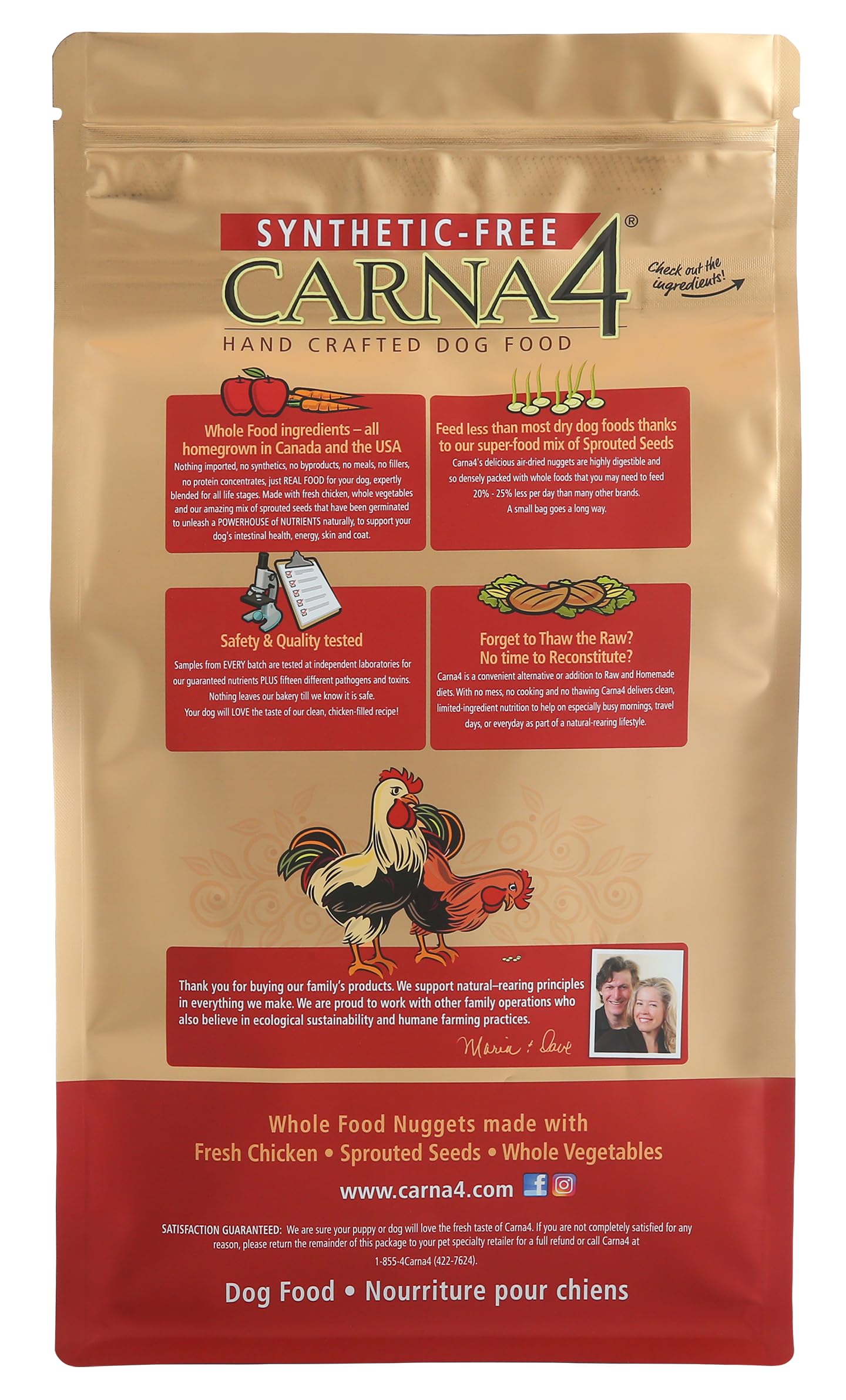 CARNA4 Hand Crafted Dog Food, 22-Pound, Chicken
