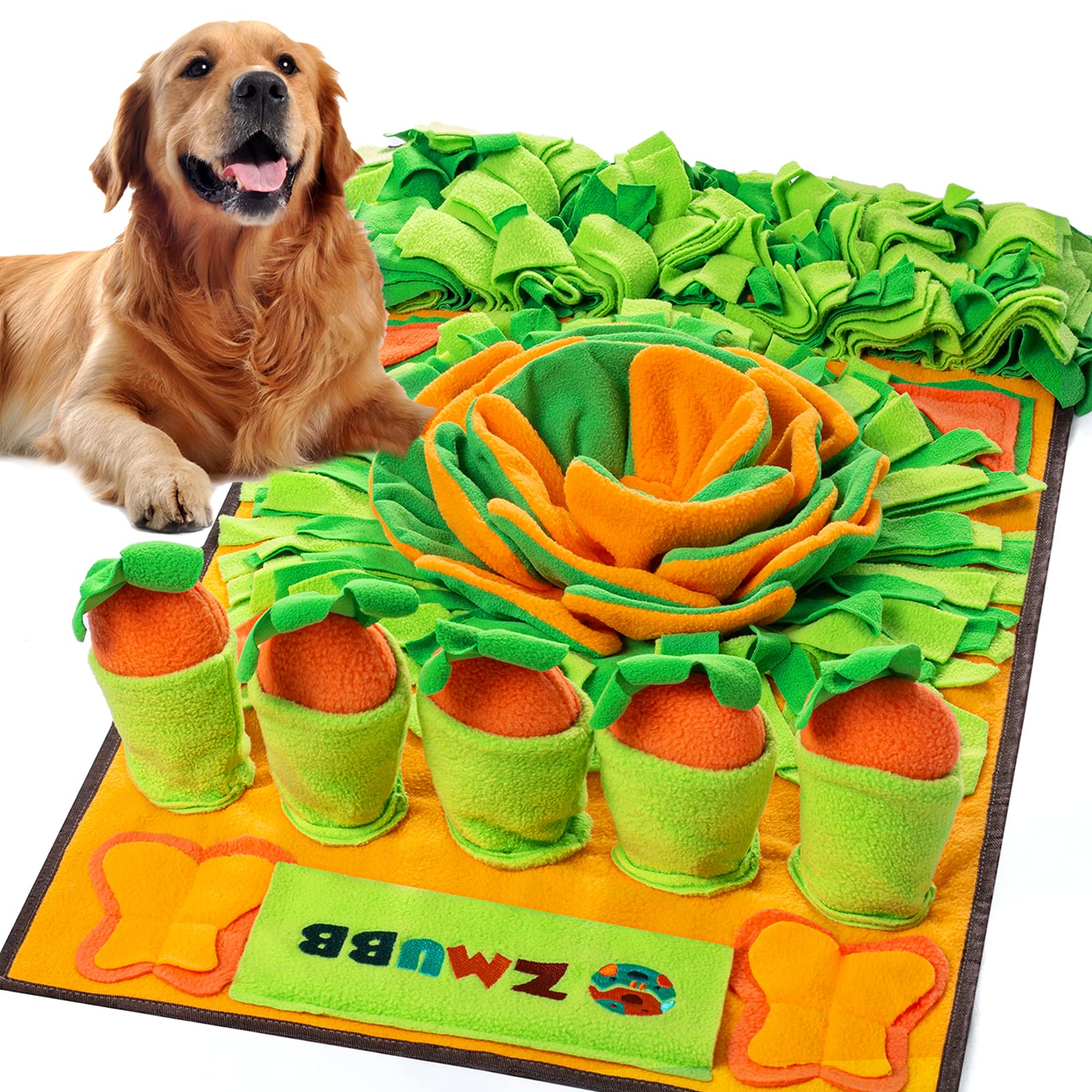 ZMUBB Pet Snuffle Mat for Dogs Sniff Mat Nosework Feeding Mat Slow Feeder Interactive Dog Puzzle Toys for Training and Stress Re