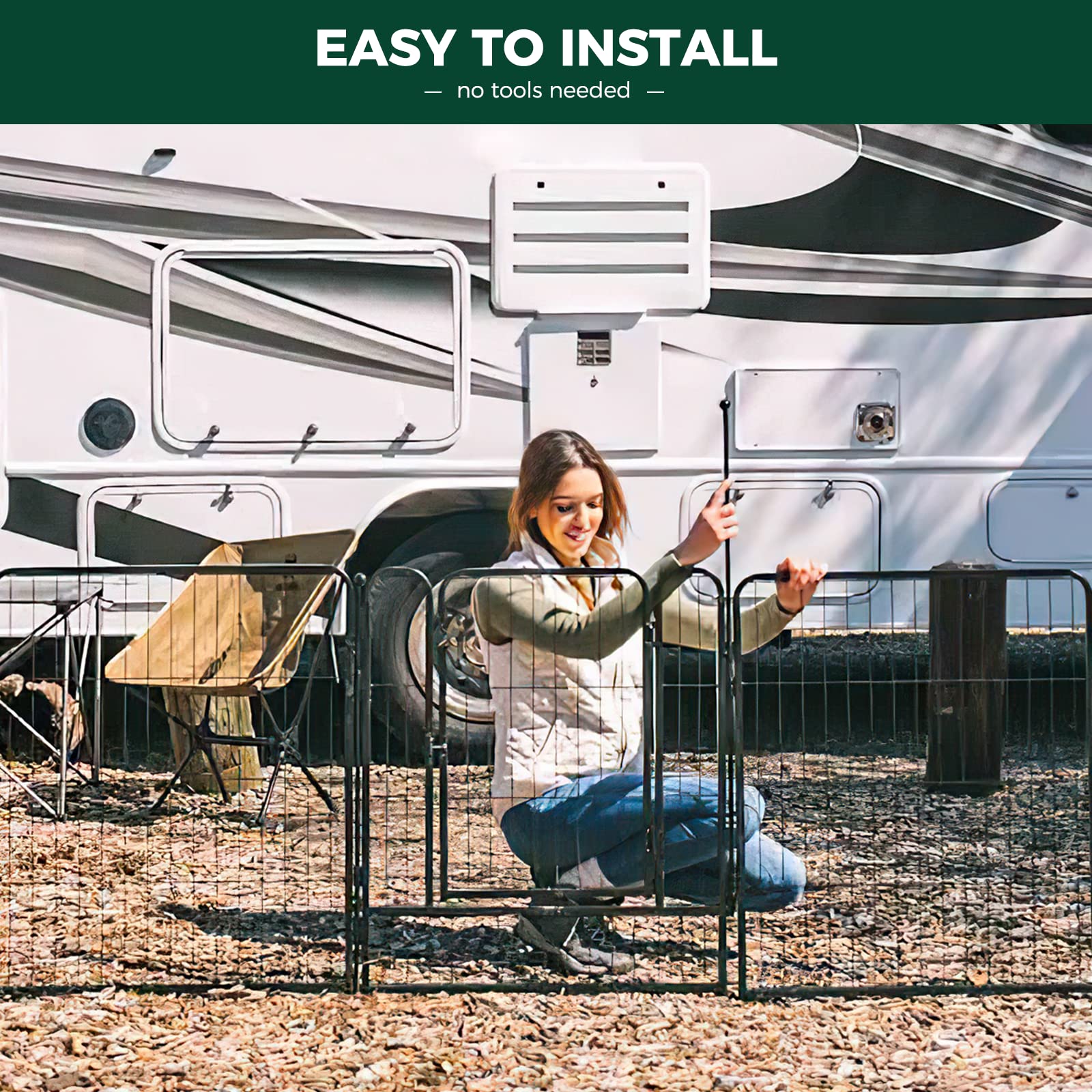 Fxw Rollick Dog Playpen For Yard, Rv Camping, 32 Inch 16 Panels For Small And Medium Dogs¦Patented
