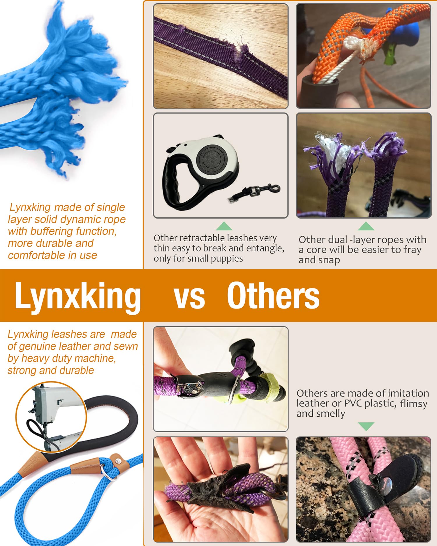 Lynxking Dog Leash Slip Lead Snap Hook Rope Leash Strong Heavy Duty Braided Dog Training Leash No Pull Training Lead Leashes For