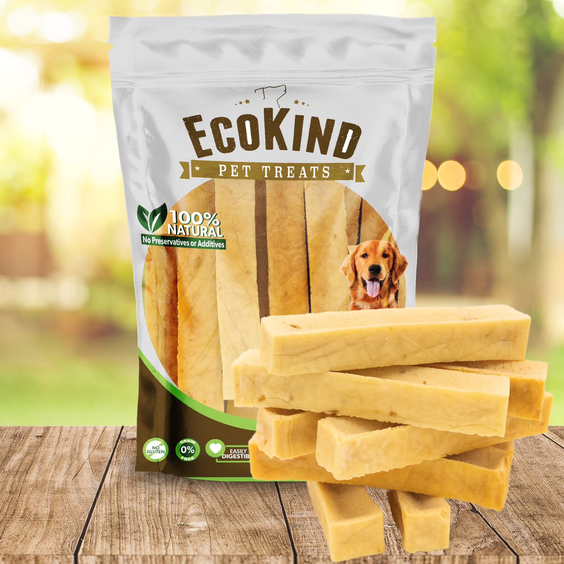 EcoKind Premium Gold Yak Cheese Himalayan Dog Chews, Dog Treats Large Breed, All Natural, High Protein Dog Chew, Chicken, Large