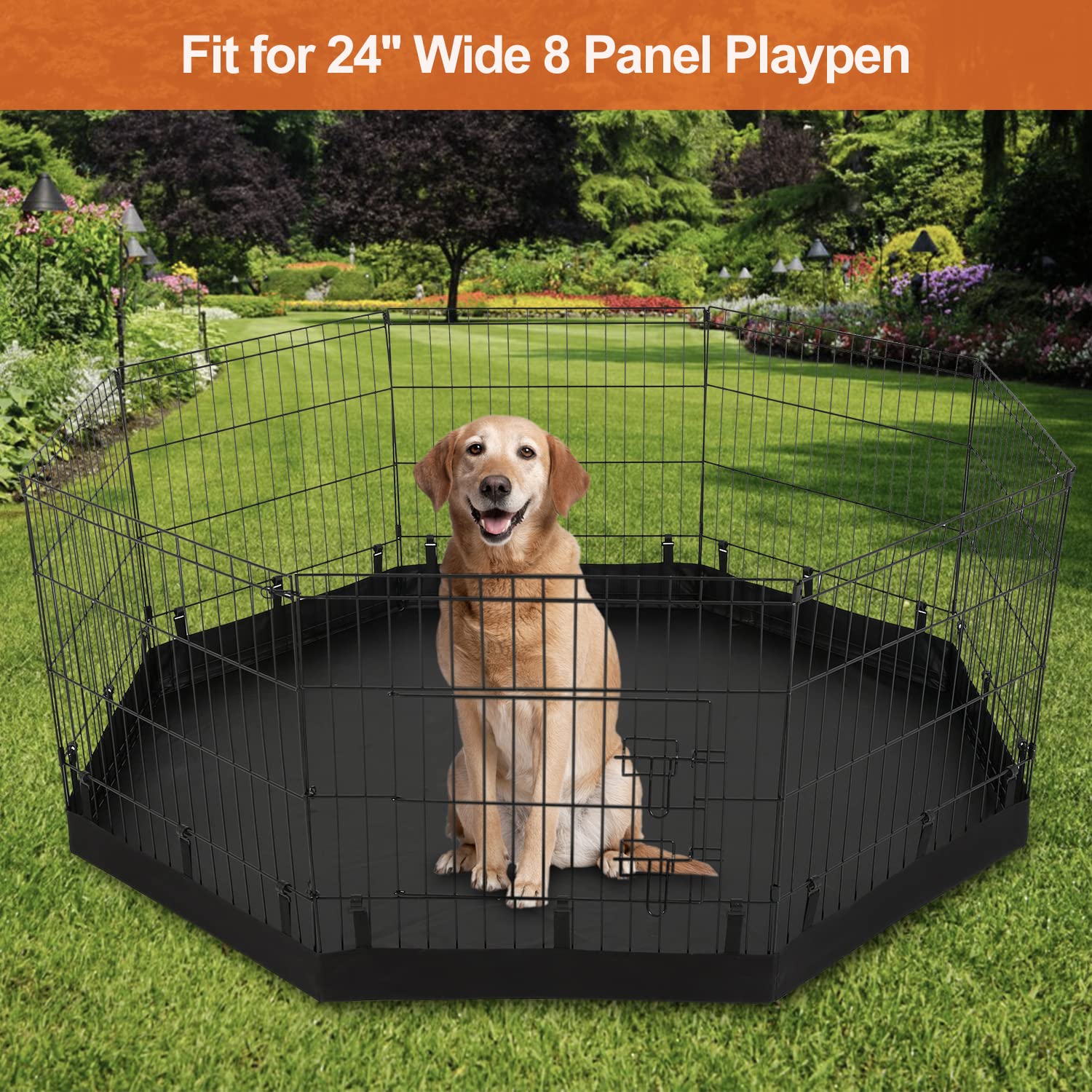 Pjyucien Dog Playpen Bottom Pad, Fits 8 Panels 24 Inch Width Plastic/Metal Pet Pen (Note: Only Pen Bottom Pad, Playpen Not Inclu