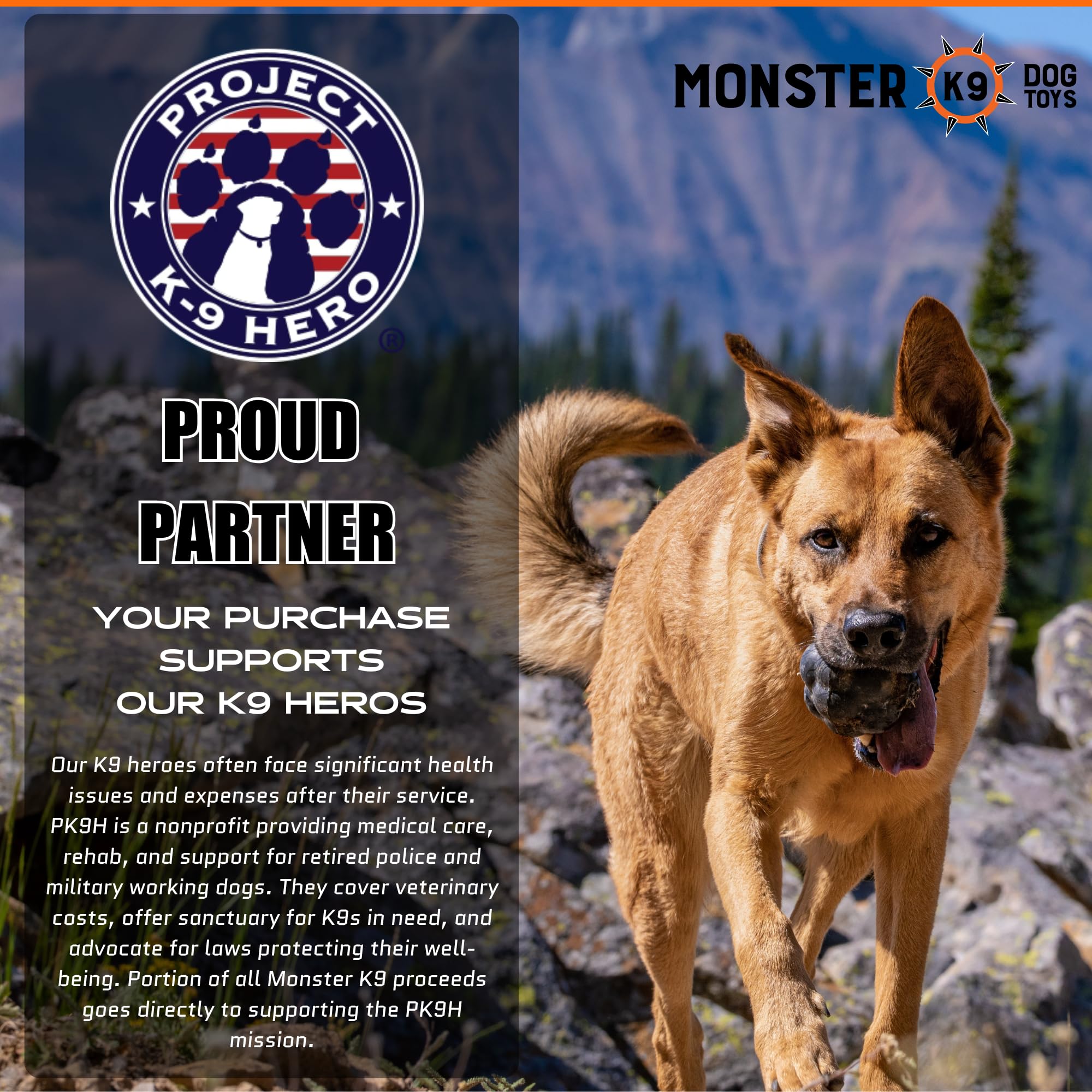 Monster K9 Dog Toys For Aggressive Chewers, Interactive Treat Ball - Virtually Indestructible Dog Toys For Large Dogs, Heavy Dut