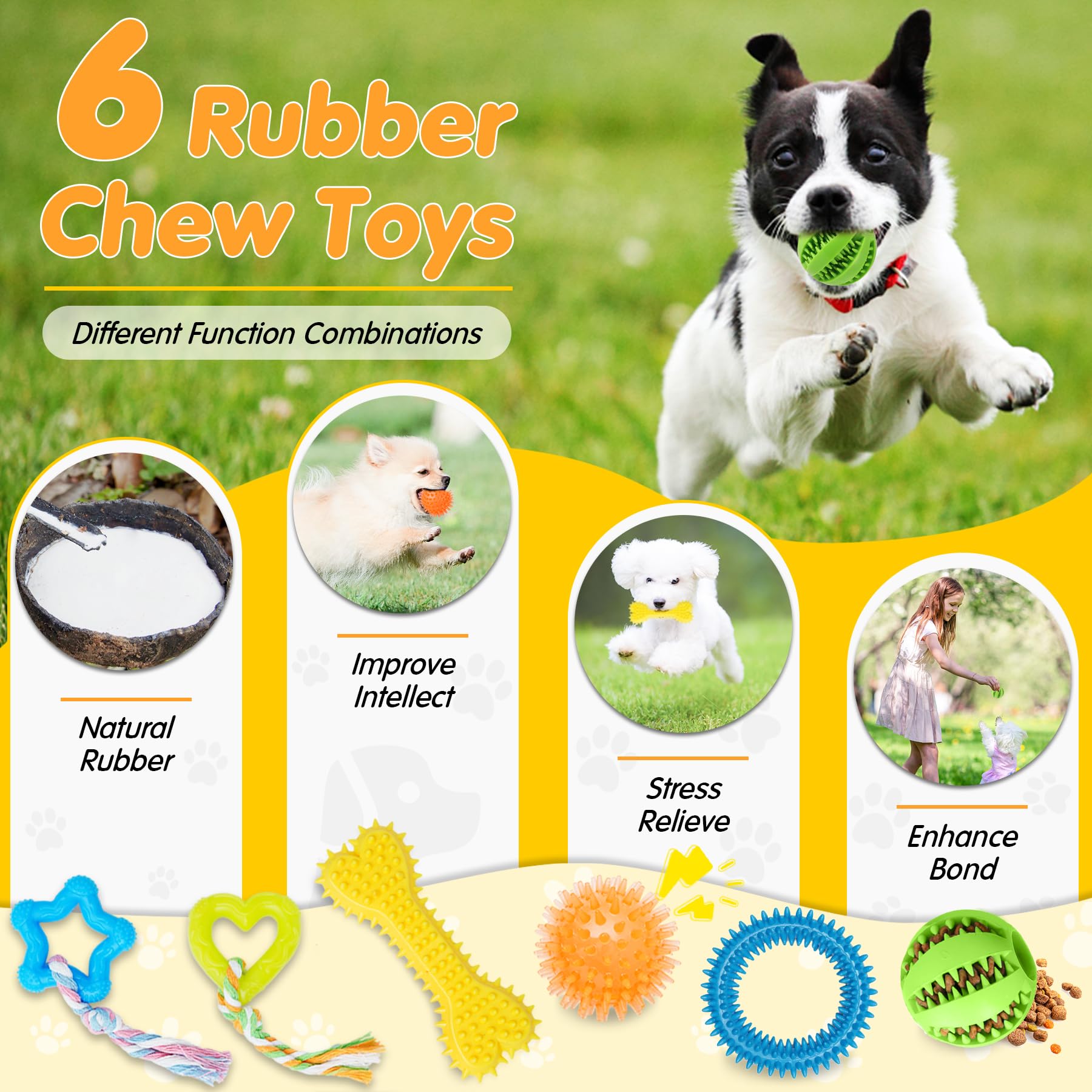 Zeaxuie 25 Pack Luxury Dog Chew Toys For Puppy, Dog Toys With Ropes Puppy Chew Toys, Treat Ball And Squeaky Puppy Toys For Teething Small Dogs
