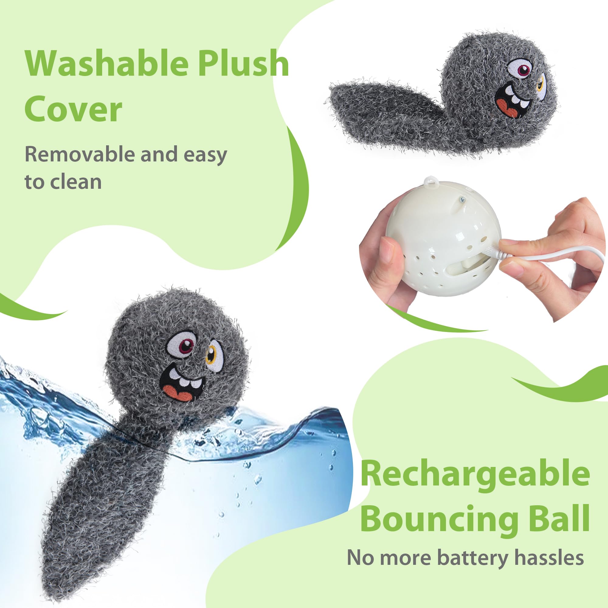 Petgeek Interactive Dog Ball, Squeaky Toys With Music And Recording, Rechargeable Vibrating Dog Ball For Small/Medium/Large Dogs