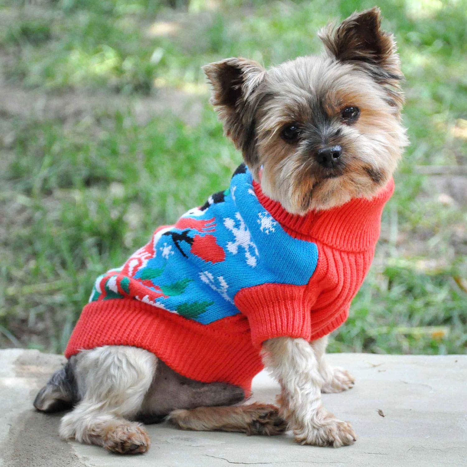 Doggie Design Combed Cotton Ugly Snowman Holiday Dog Sweater (Large)