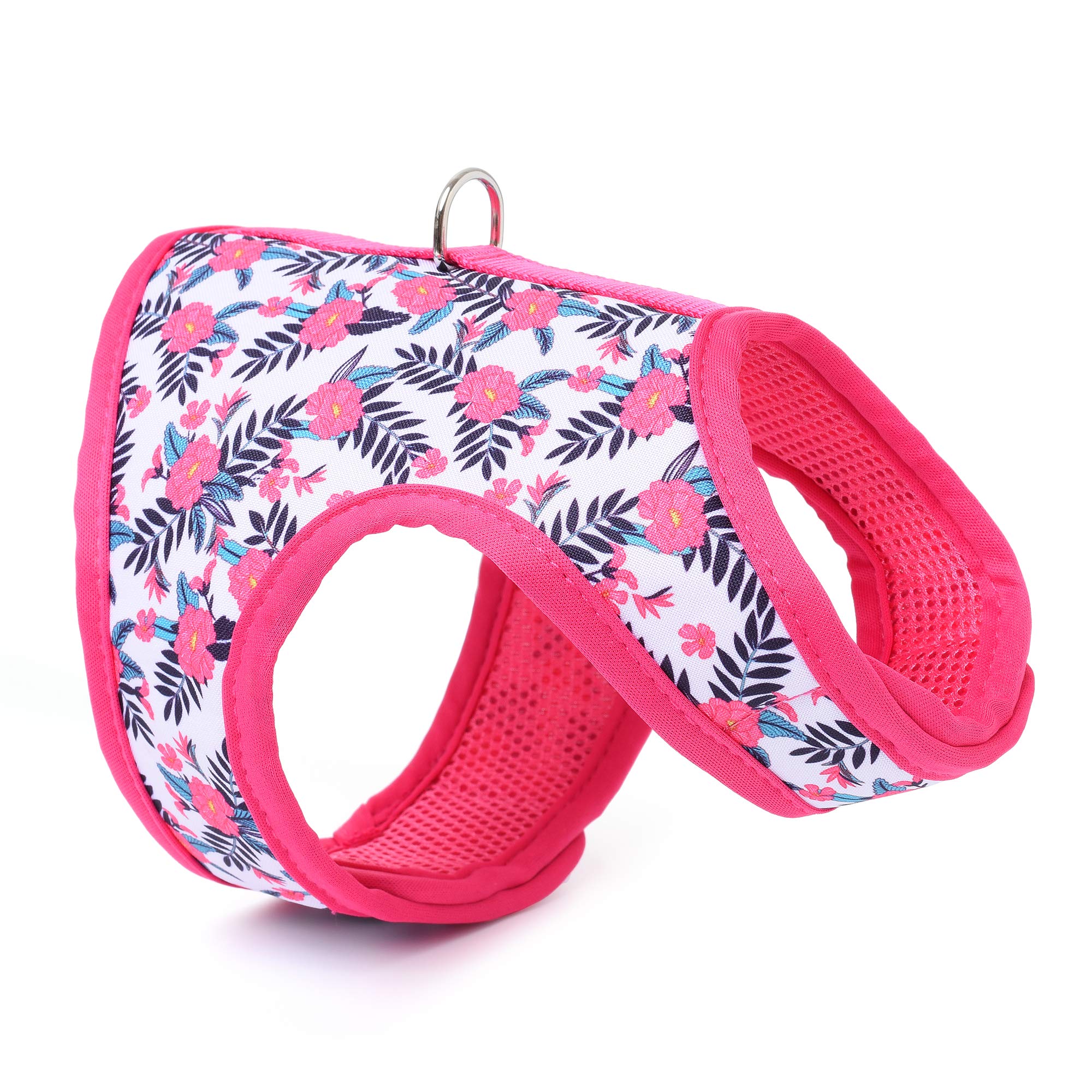 Mile High Life | Easy Get On Air Mesh Vest Harness | Spring Floral Collection | Adjustable Easy Closures Both Neck And Chest |20 Lbs Small Dogs & Cats | Peony S| S Chest Size (16'-18')