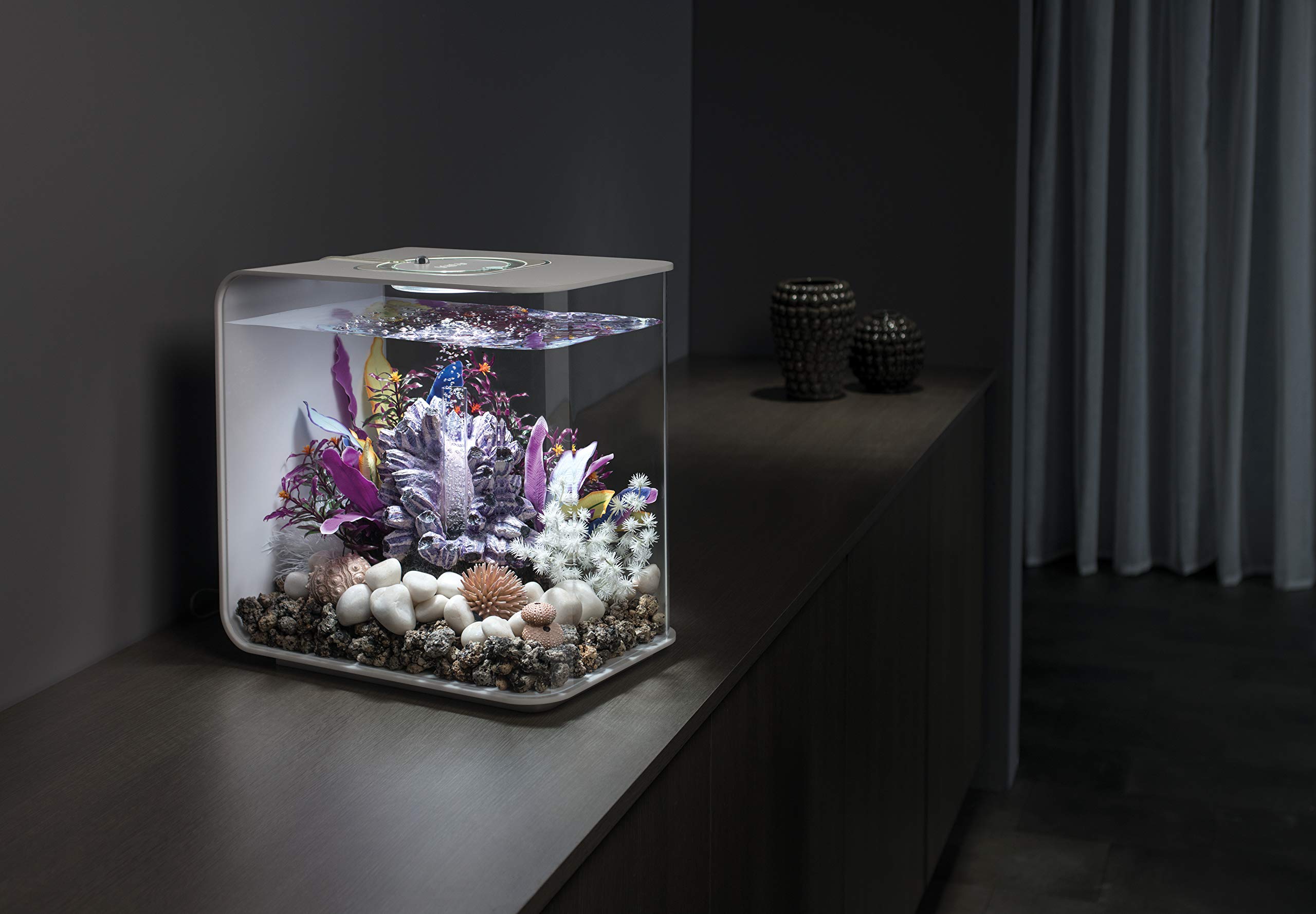 Biorb Marble Pebble Set, Solid Aquarium Decorations, White