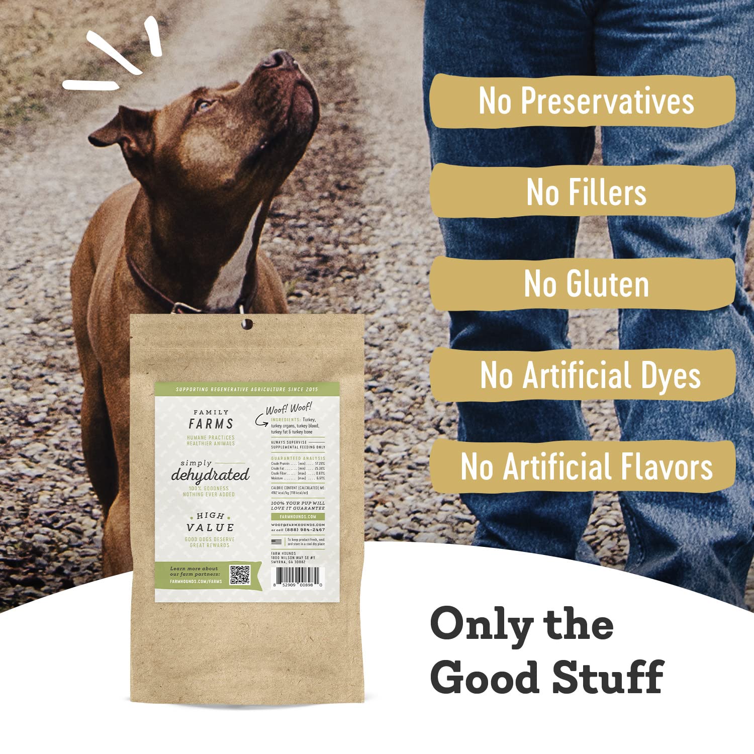 Farm Hounds - Turkey Trainers - Premium Natural Jerky for Dogs - 100% Humanely Raised Turkey - Easy-Break - Great for Training &