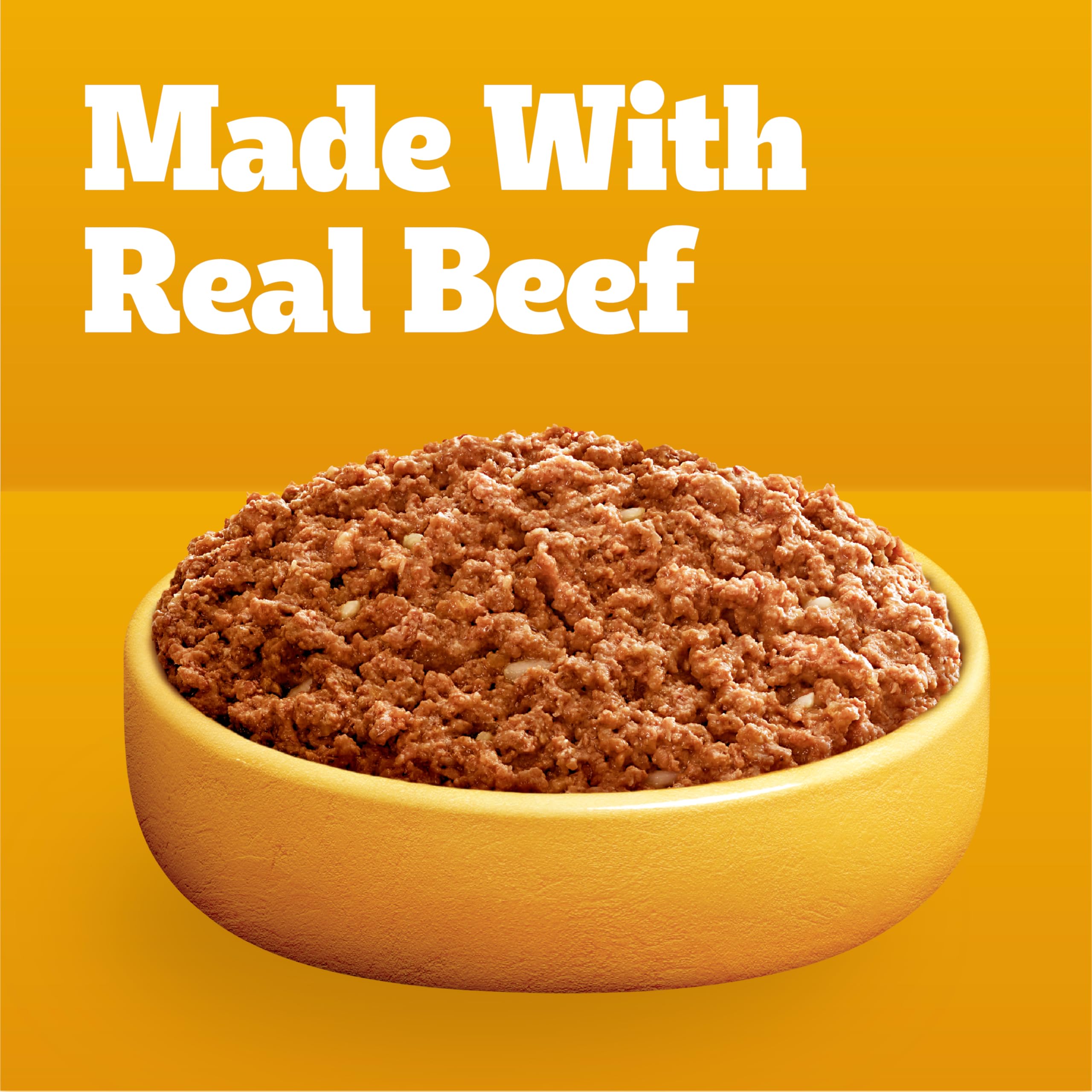PEDIGREE CHOPPED GROUND DINNER Adult Soft Wet Dog Food, Beef, Bacon & Cheese Flavors, 3.5 oz Pouches, 16 Pack