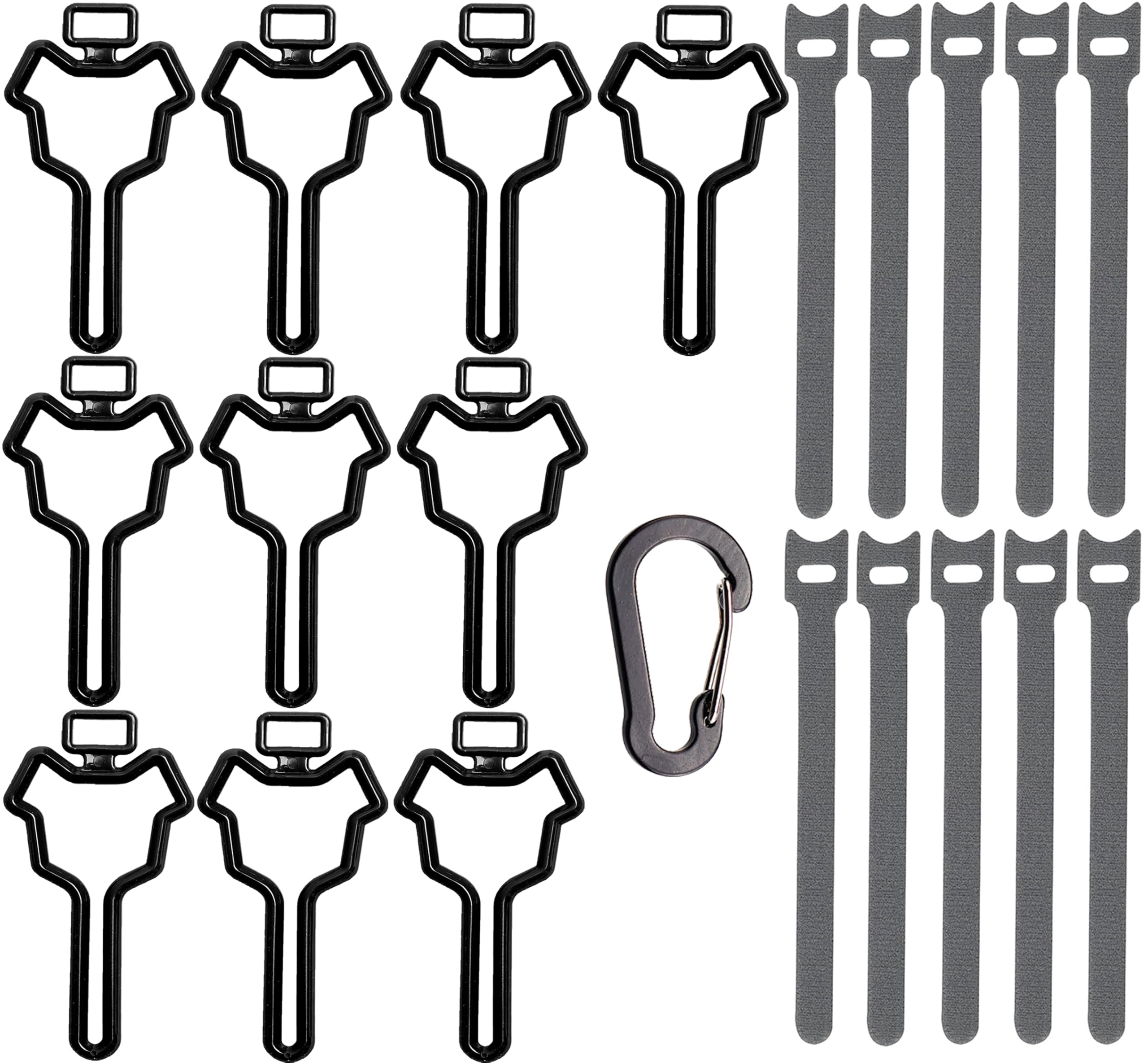 10 Pcs Dog Poop Bag Holder, Waste Bag Holder, Dog Poop Bag Carrier, Hand Free Holder (Black)