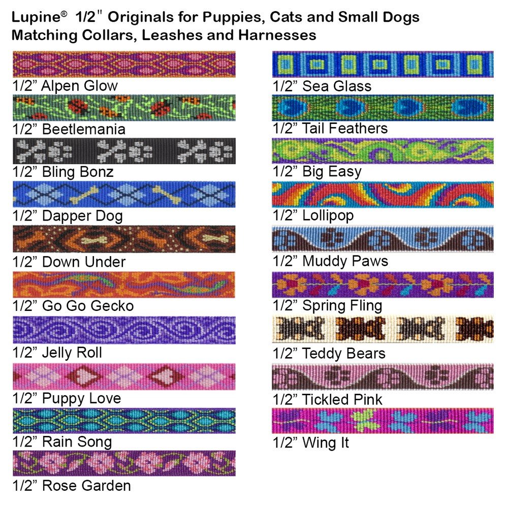 LupinePet Originals 1/2'' Rain Song 9-14'' Adjustable Roman Dog Harness for Extra Small Dogs