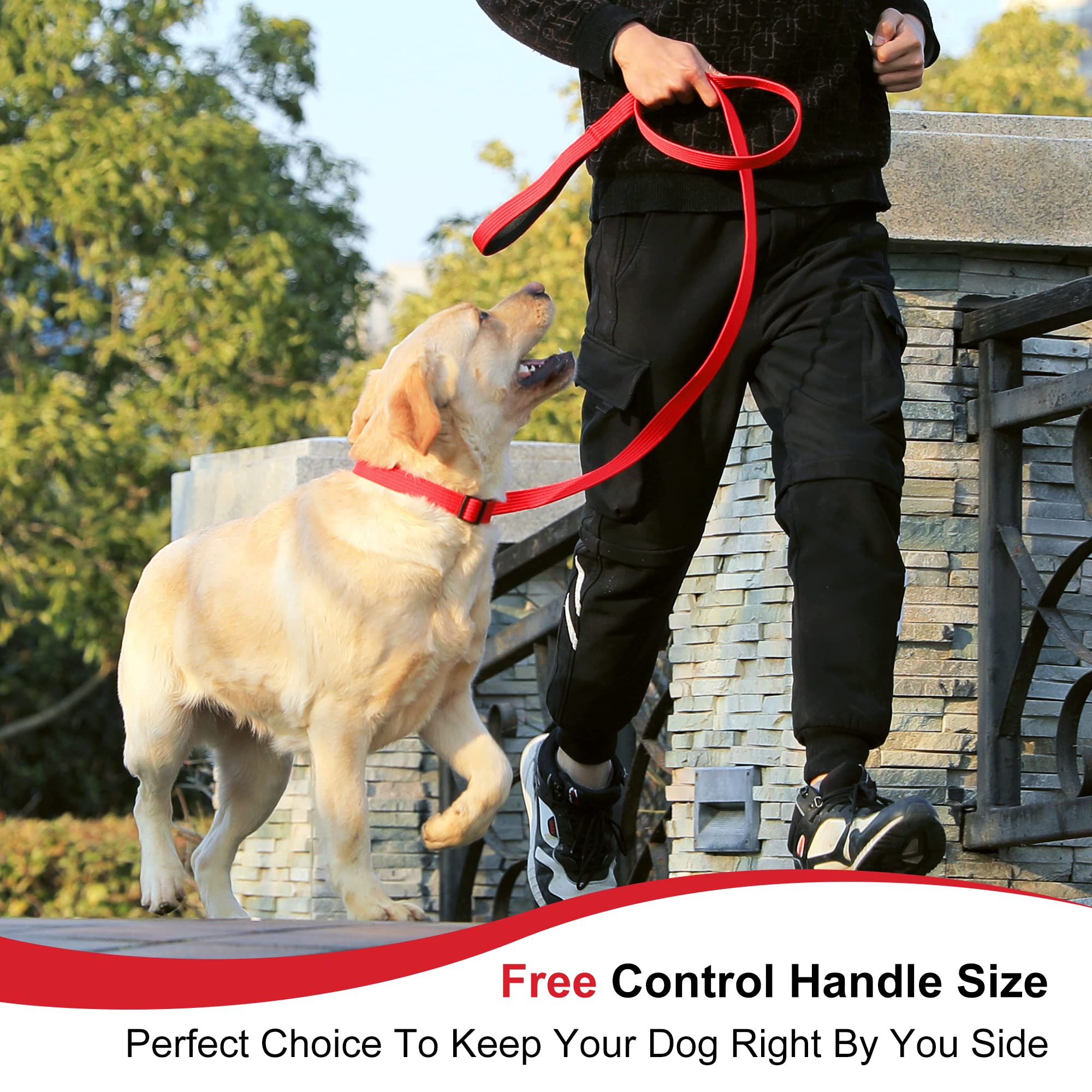 Lynxking Heavy Duty 6Ft Reflective Safety Walking Lead For Small To Large Dogs - Double Handle Padded Leash