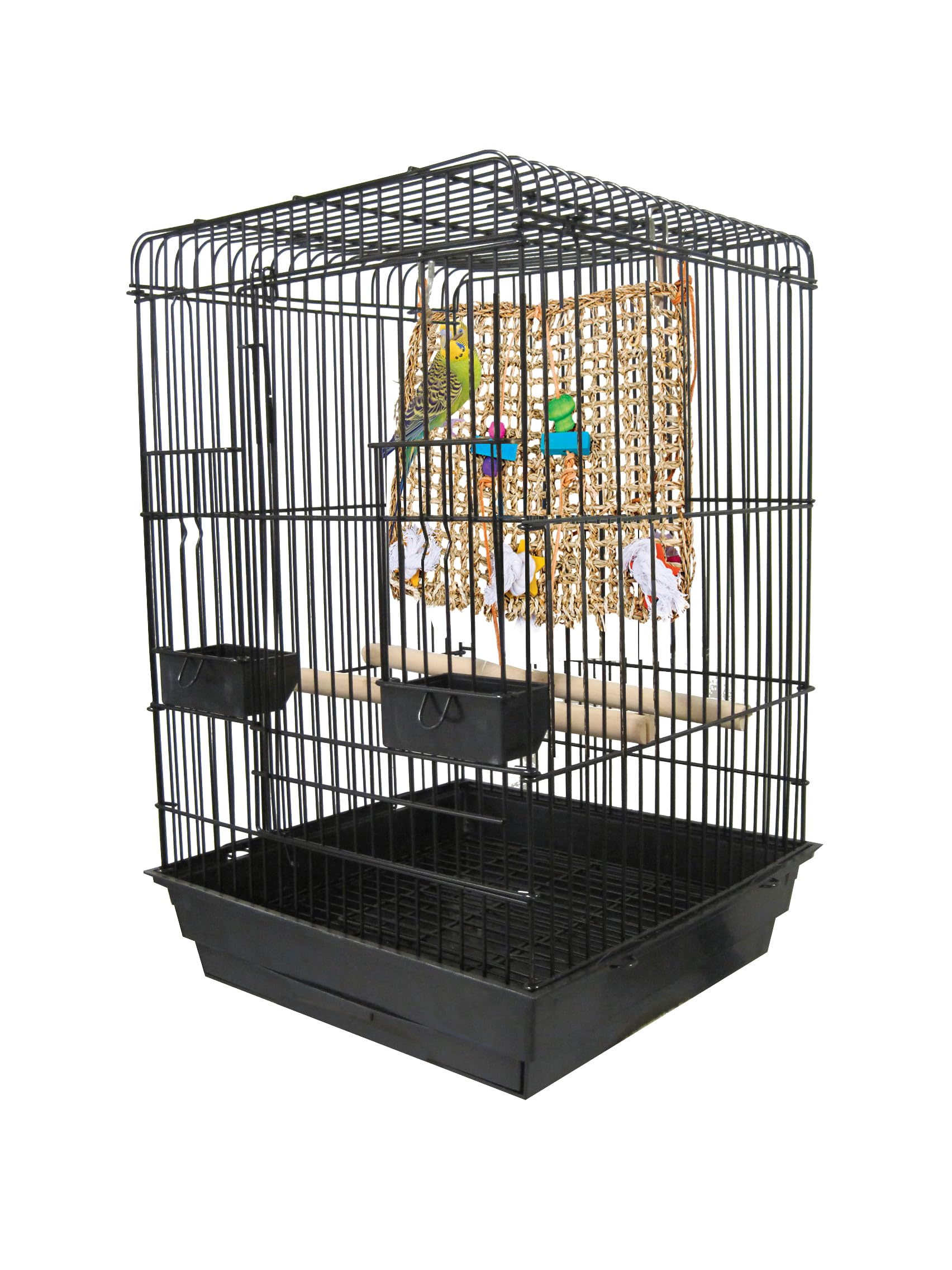 Penn-Plax Bird-Life Seagrass Mat for Birds - 13.75" Multi-color, Climbing & Exercise Toy with Cotton Ropes & Wood Accessories, Model BA1024