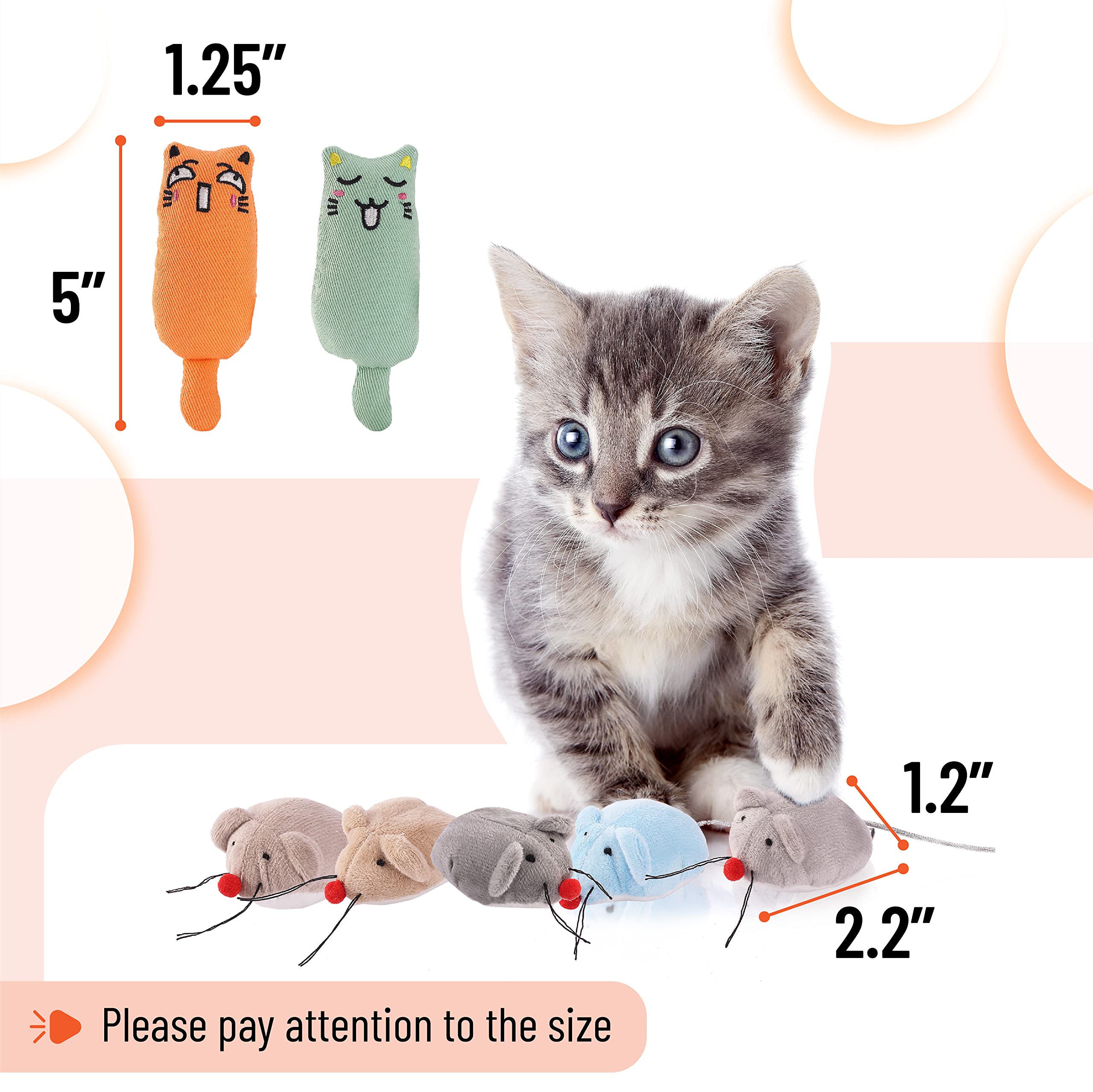Mr. Pen- Catnip Toys, 7 Pcs, Mouse Cat Toy, Catnip Toys For Indoor Cats, Cat Nip Toys, Catnip Toys For Cats, Mouse Toy For Cats, Cat Toy Mouse, Toys With Catnip, Cat Toys Mice