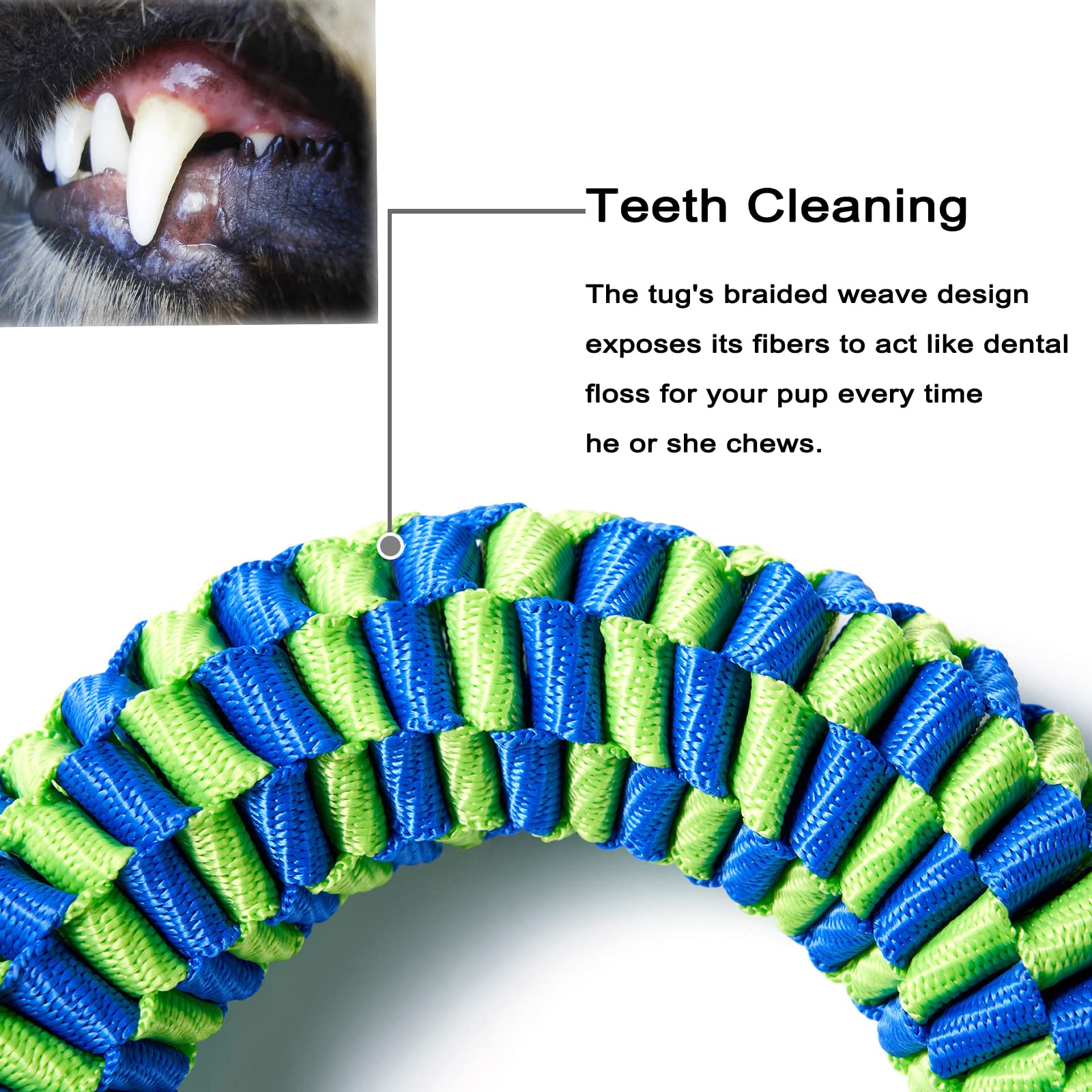 2 Pack Aggressive Chewer Dog Toys - Tug Of War & Teeth Cleaning - Medium & Large Dogs