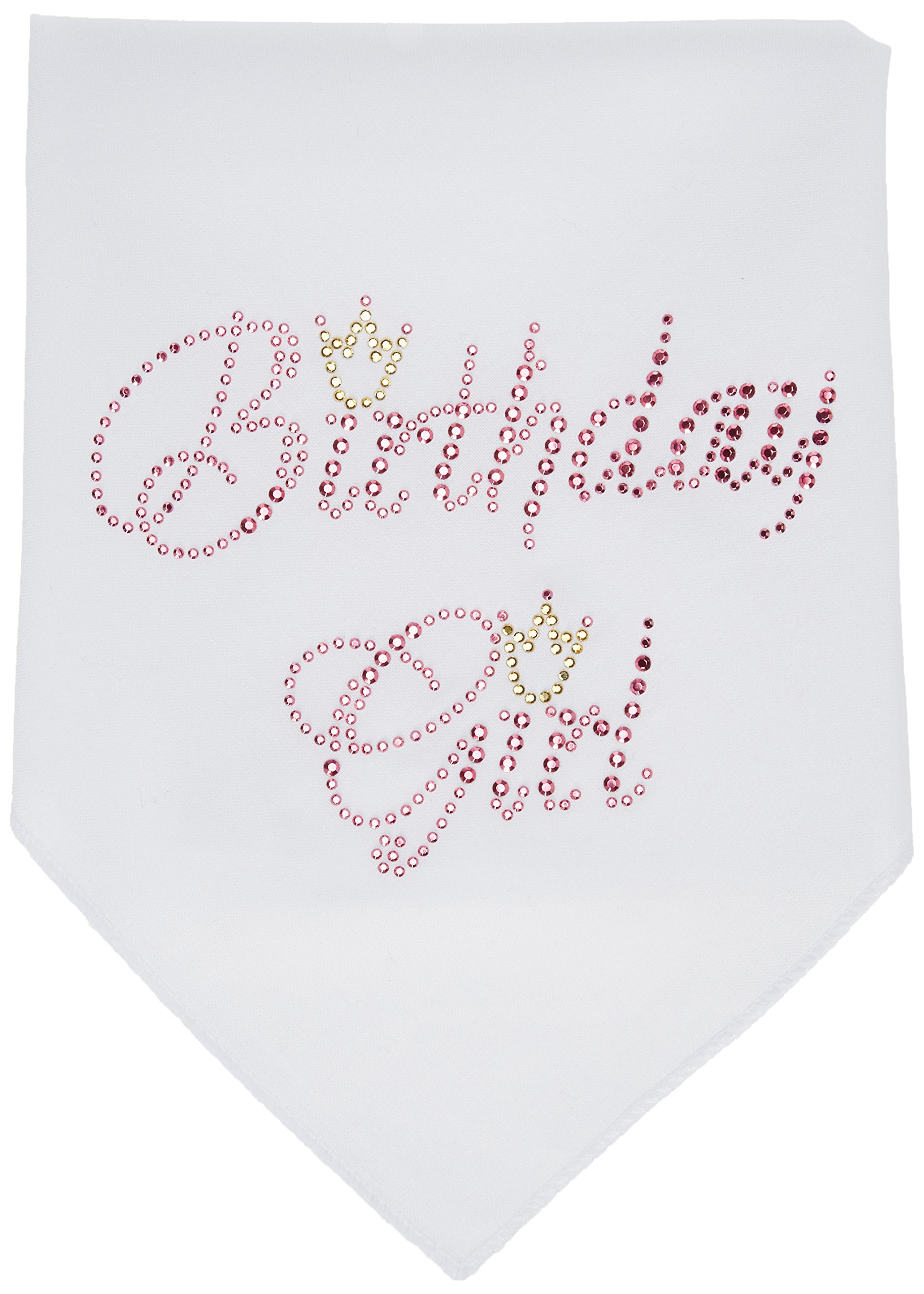 Mirage Pet Products Birthday Girl Rhinestone Bandana, Large, White