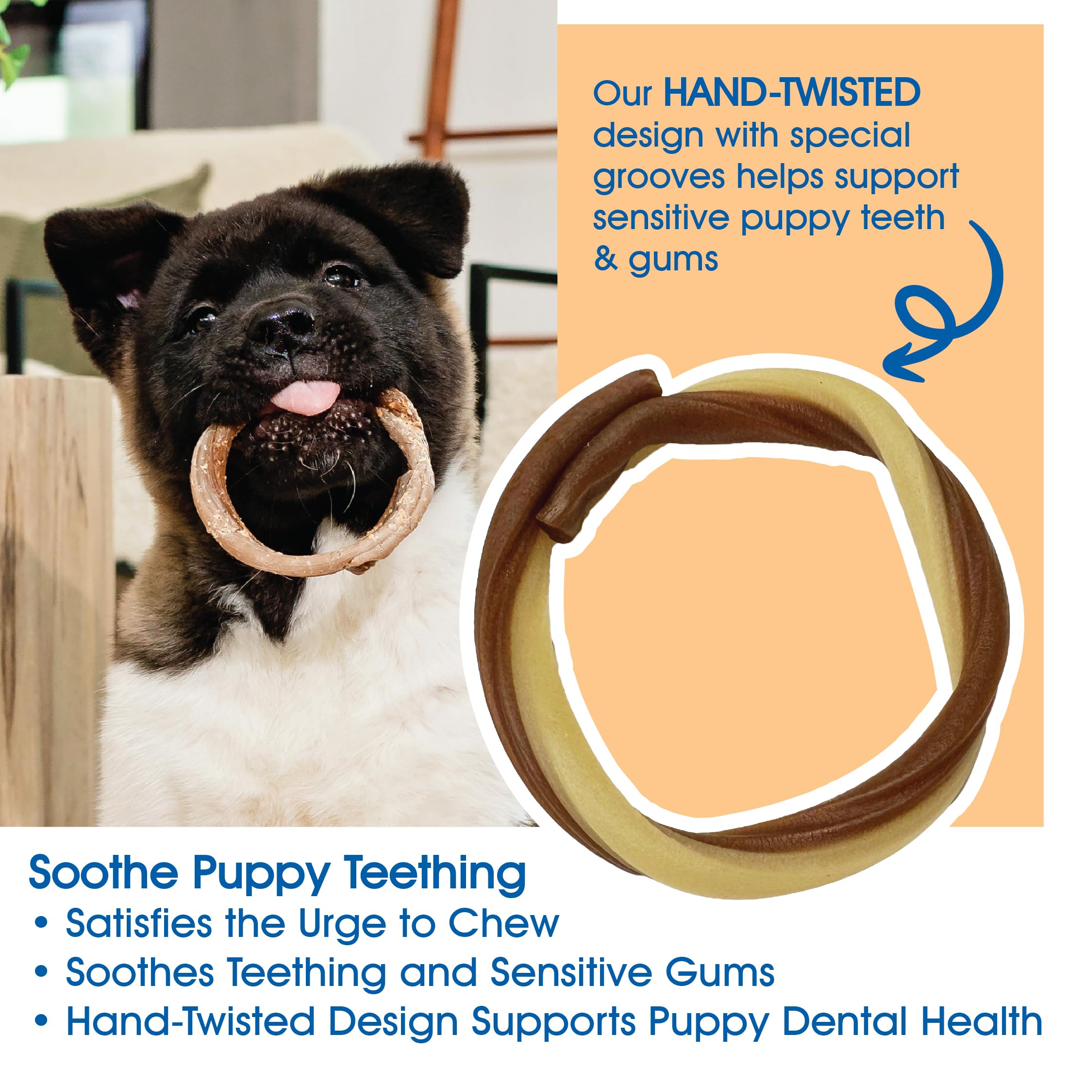 N-Bone Puppy Teething Rings Taste of Texas Queso Con Carne Flavor 3 Count