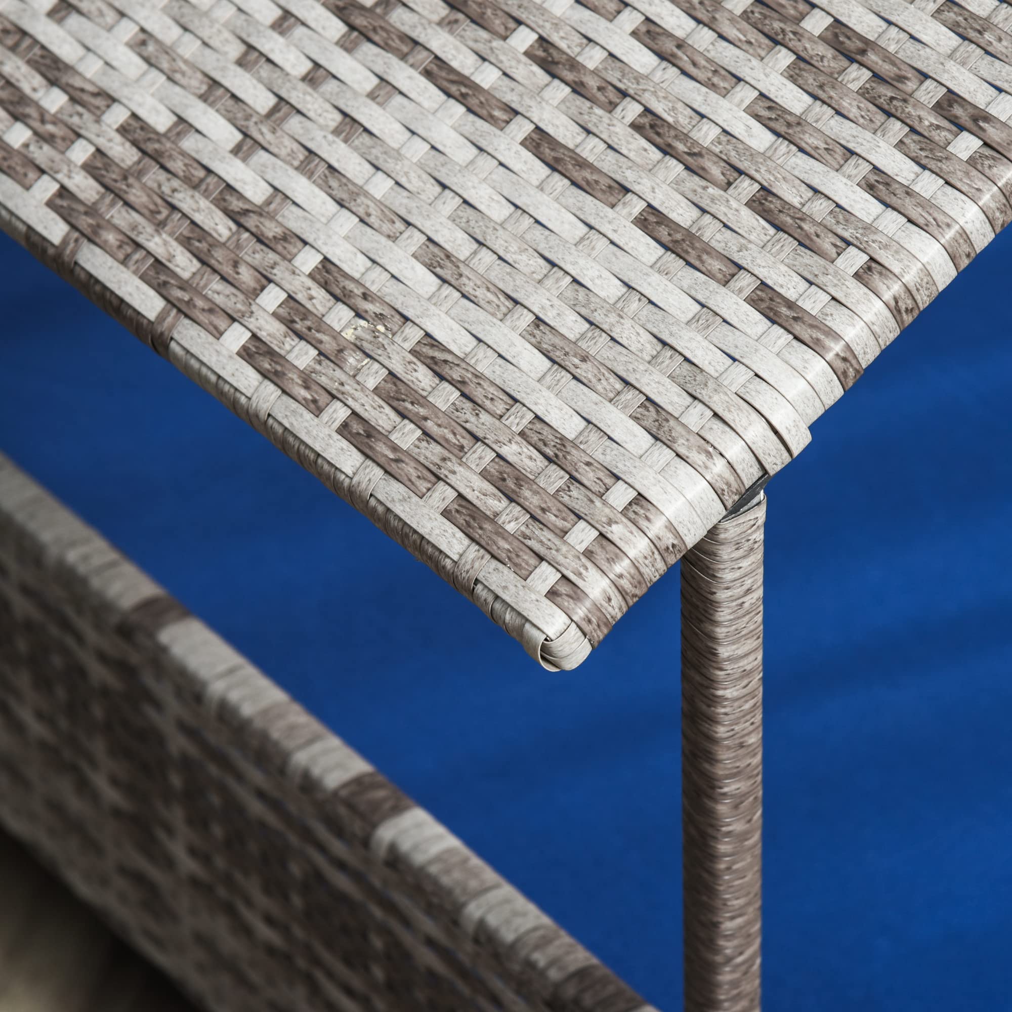 PawHut Wicker Dog House Elevated Raised Rattan Bed for Indoor/Outdoor with Removable Cushion Lounge, Dark Blue