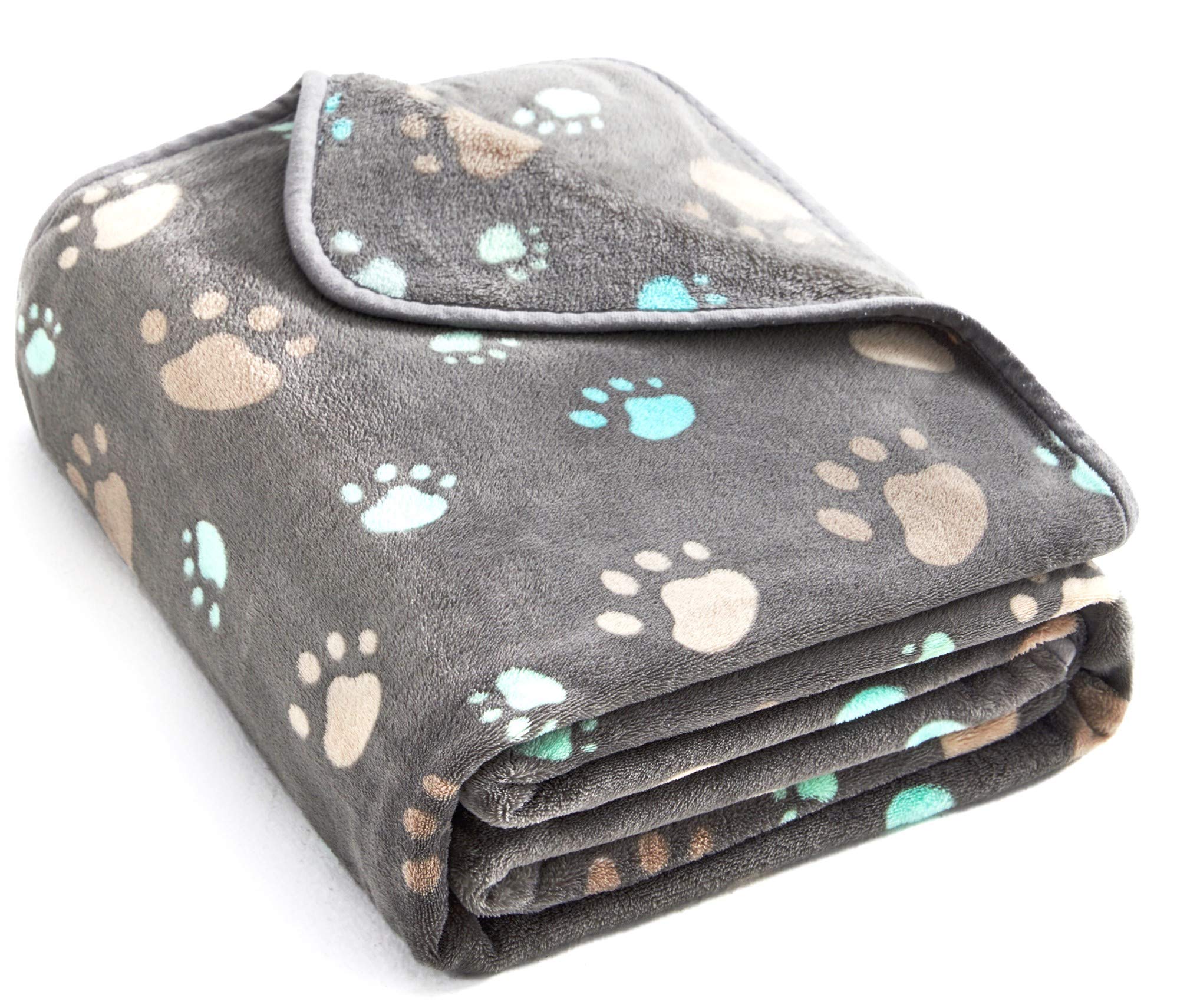 Allisandro Luxurious Dog Blanket, 350 GSM Super Fuzzy Microplush Fleece Pet Blankets for Small Medium Large Dogs and Cats, Blue 