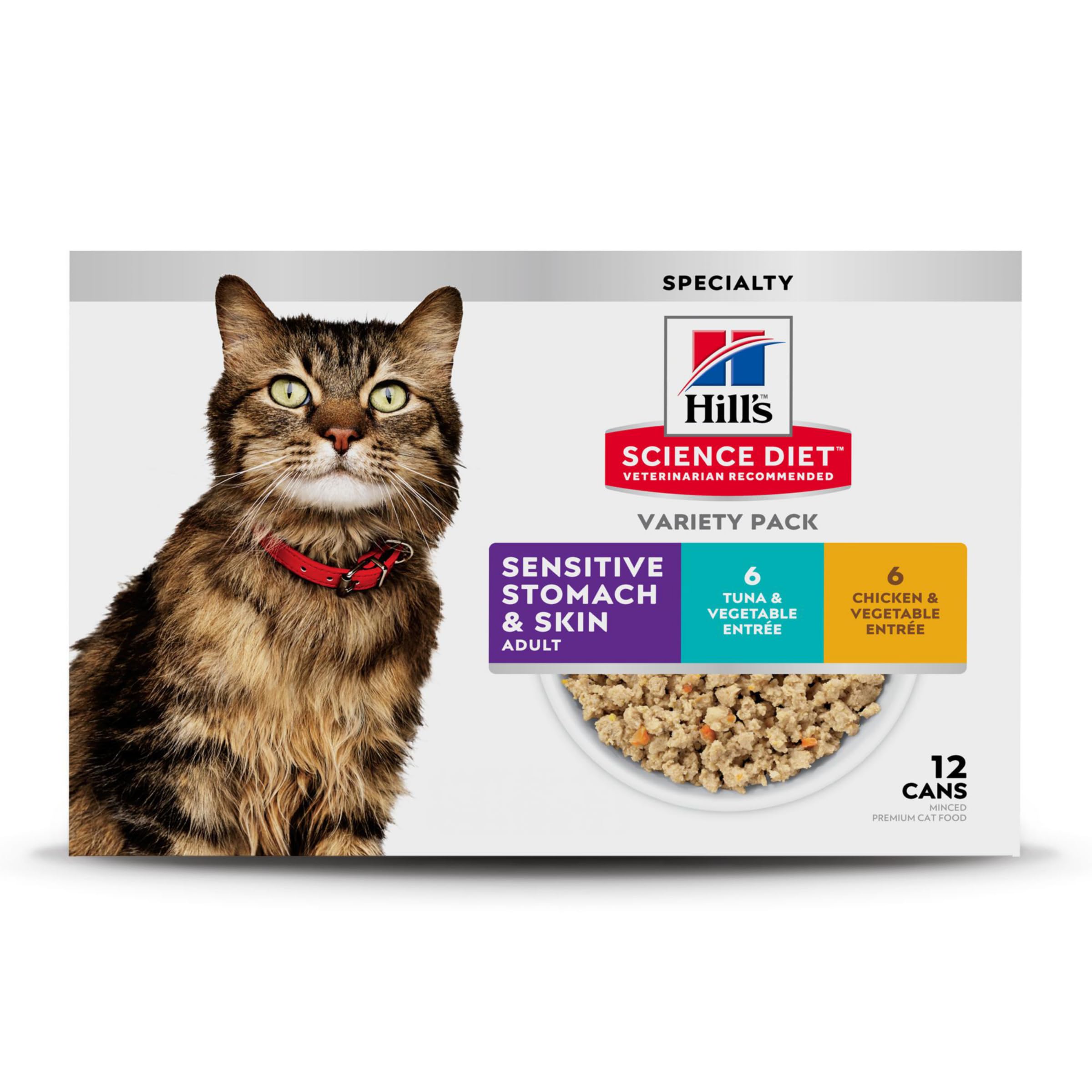 Hills Science Diet Sensitive Stomach & Skin, Adult 1-6, Stomach & Skin Sensitivity Support, Wet Cat Food, Variety Pack: Chicken