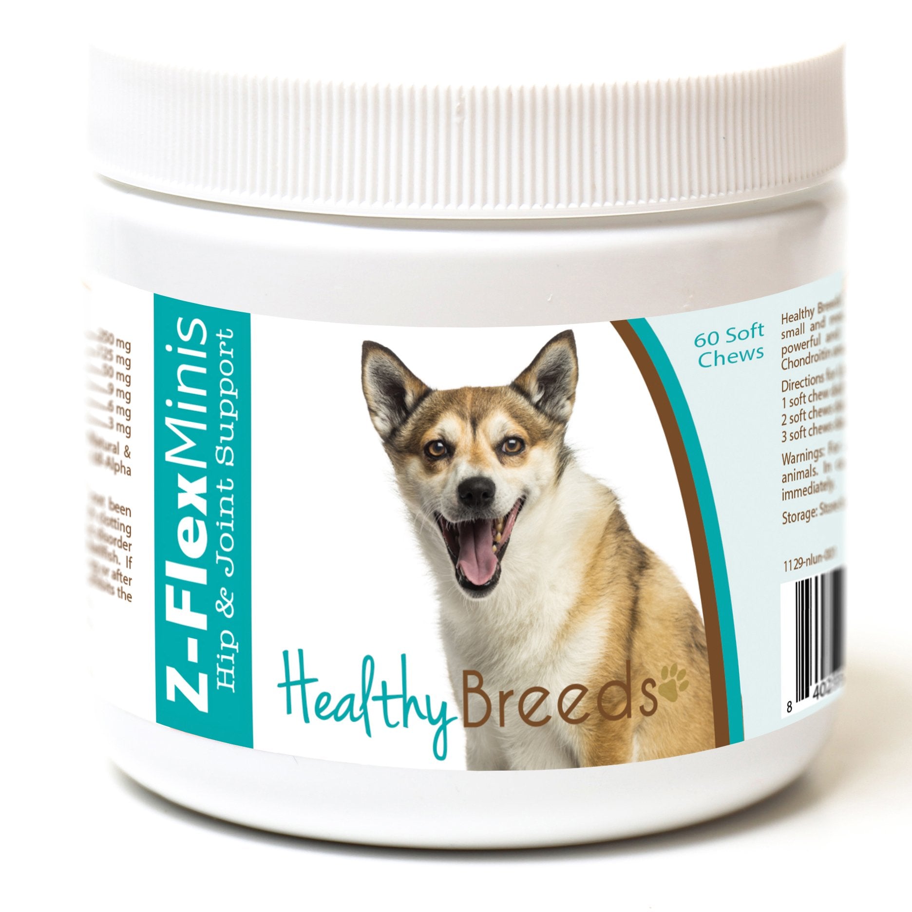Healthy Breeds Norwegian Lundehund Z-Flex Minis Hip and Joint Support Soft Chews 60 Count