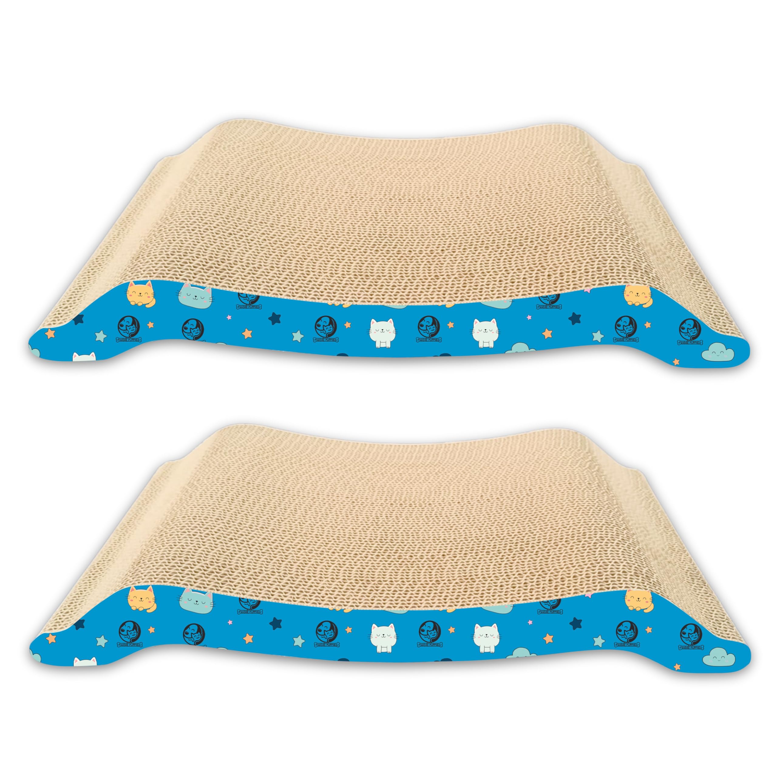 Foodie Puppies 2In1 Reversible Cat Scratcher Pad With Catnip For Cats & Kittens  (Bridge, Pack Of, 2 44.5 X 23 X 6 Cm) | Dura