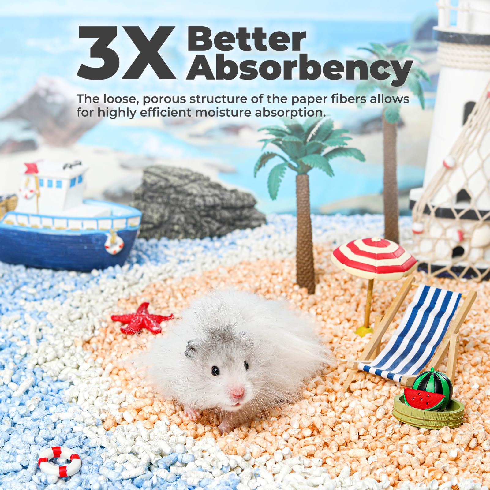 Mini&Moe Small Animal Paper Pellet Bedding: Odor & Moisture Absorbent Natural Paper Pellet Bedding - For Guinea Pigs, Hamsters,