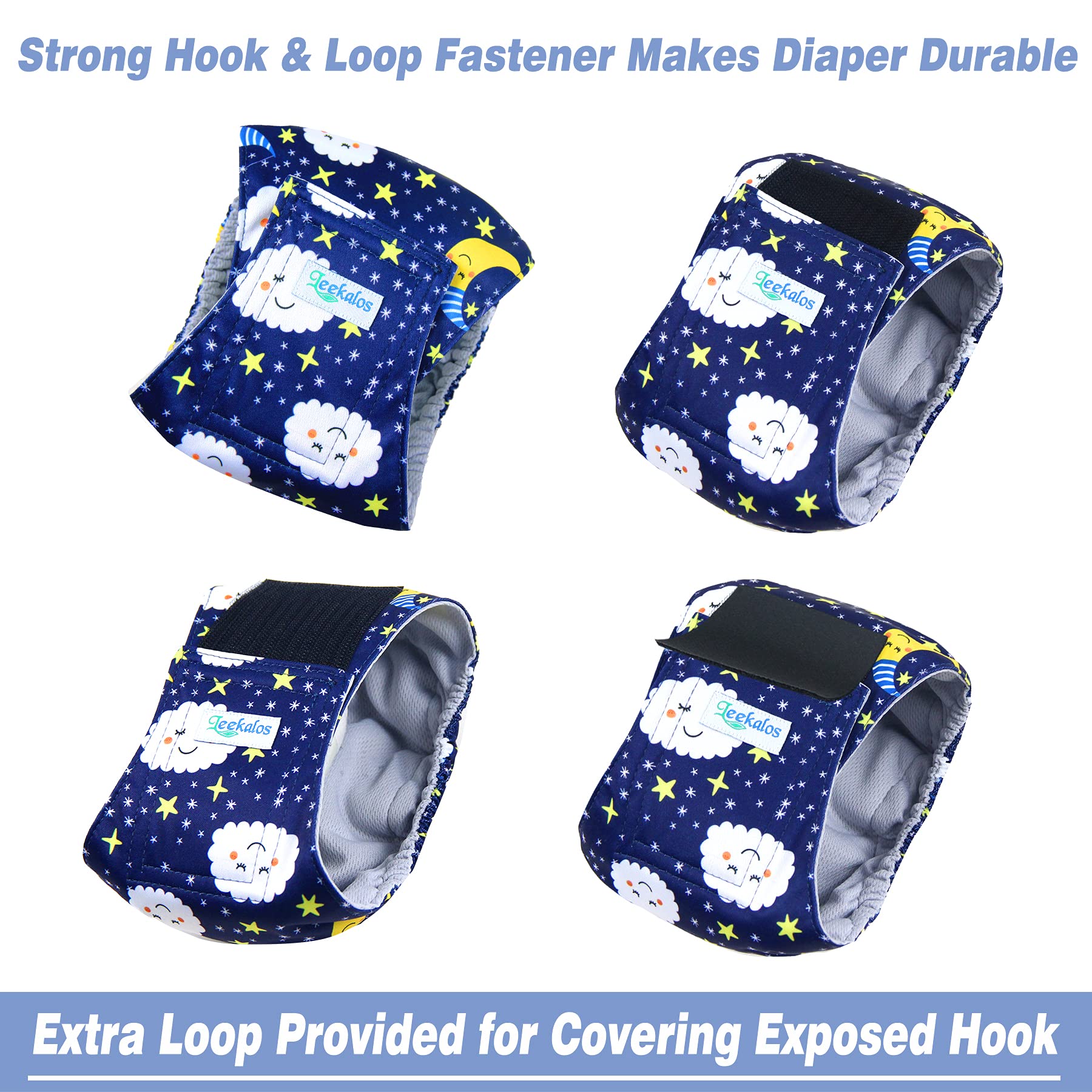 Leekalos Male Dog Diapers (3 Pack), High Absorbing Dog Belly Bands For Male Dogs, Washable Reusable Dog Male Wraps (Sky, X-Large)