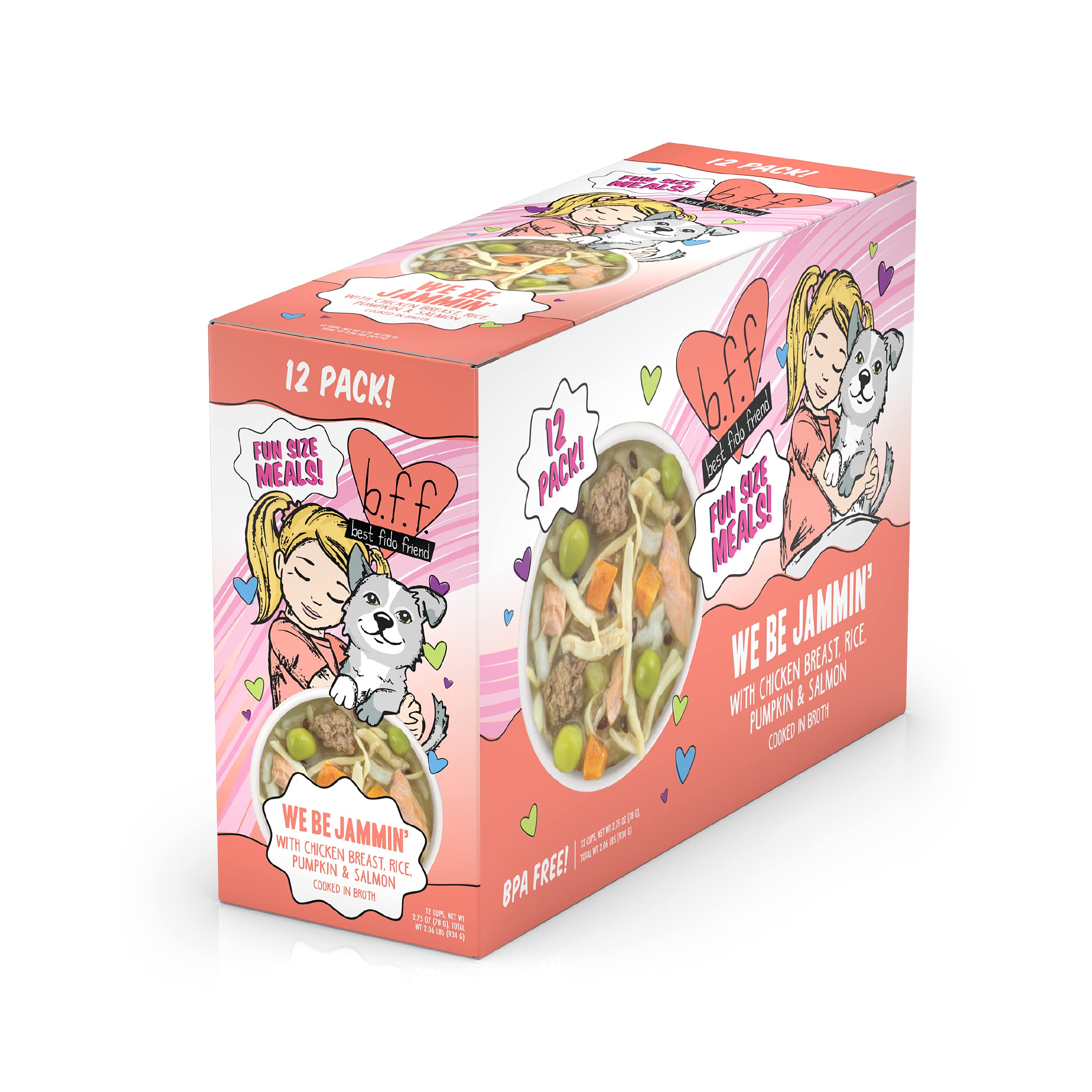 Weruva Best Fido Friend Fun Size Meals for Dogs, We Be Jammin, 2.75oz Cup, Pack of 12
