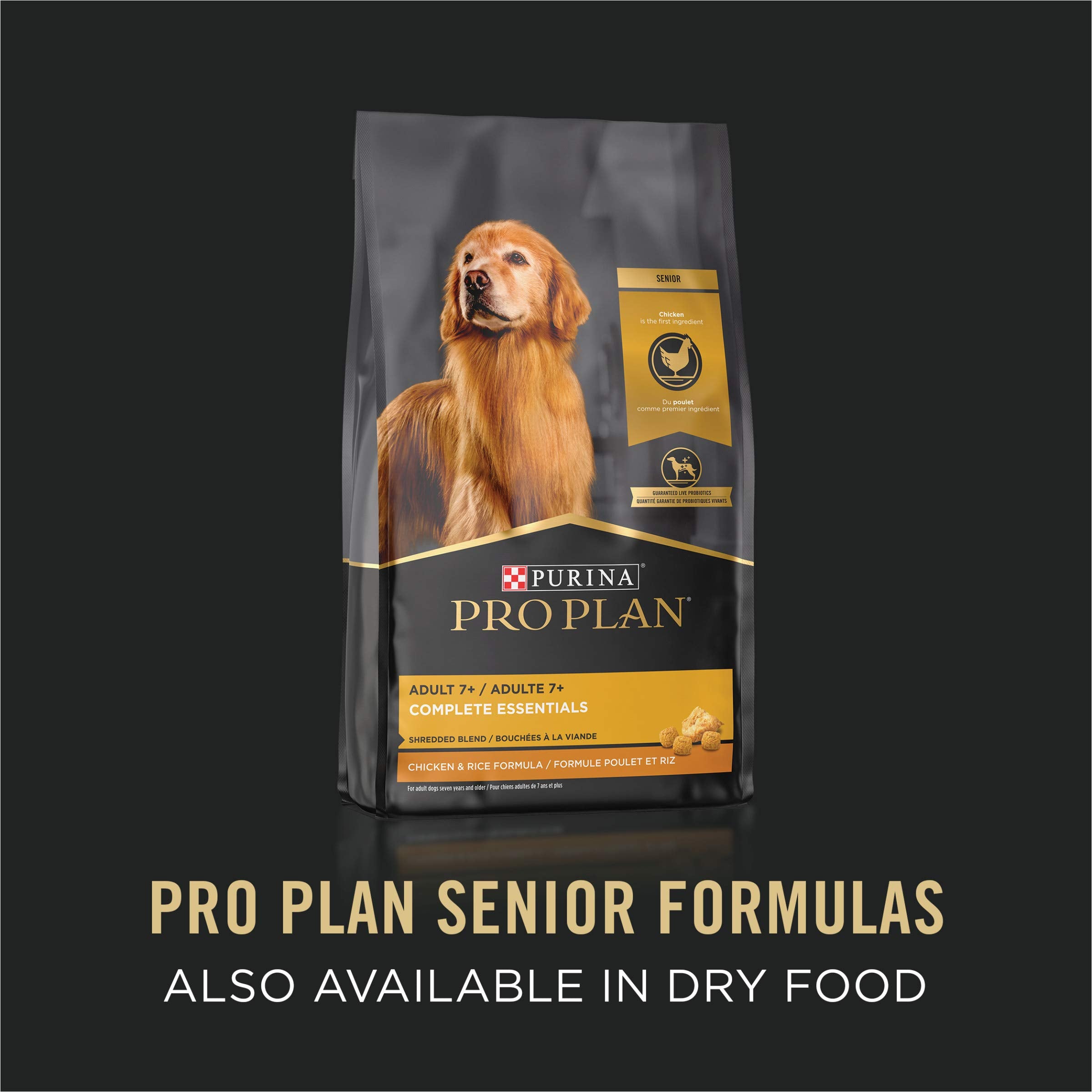 Purina Pro Plan High Protein Dog Food for Senior Dogs, Adult 7+ Chicken and Rice Entree - (Pack of 12) 13 oz. Cans