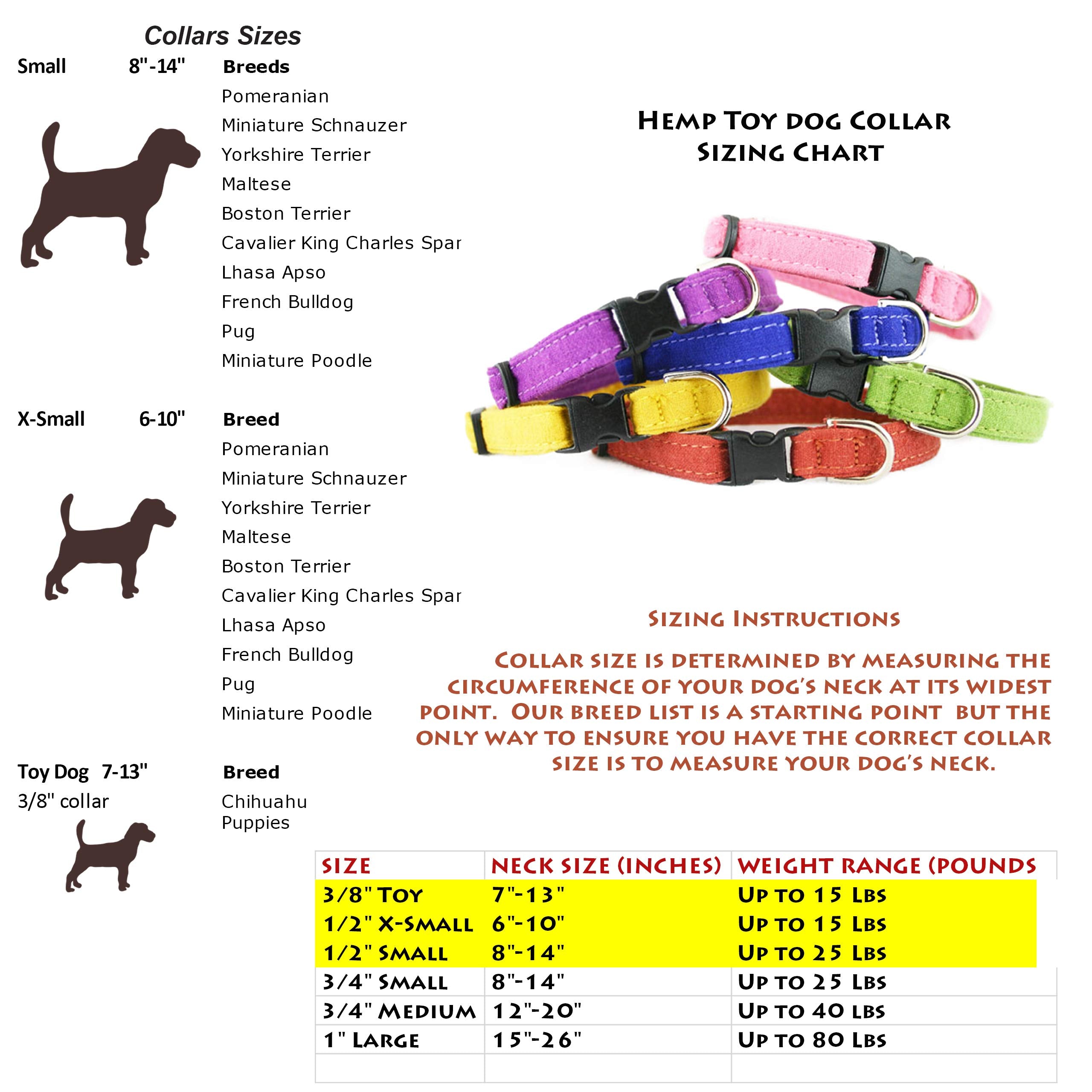 Toy Dog Collars (Natural)