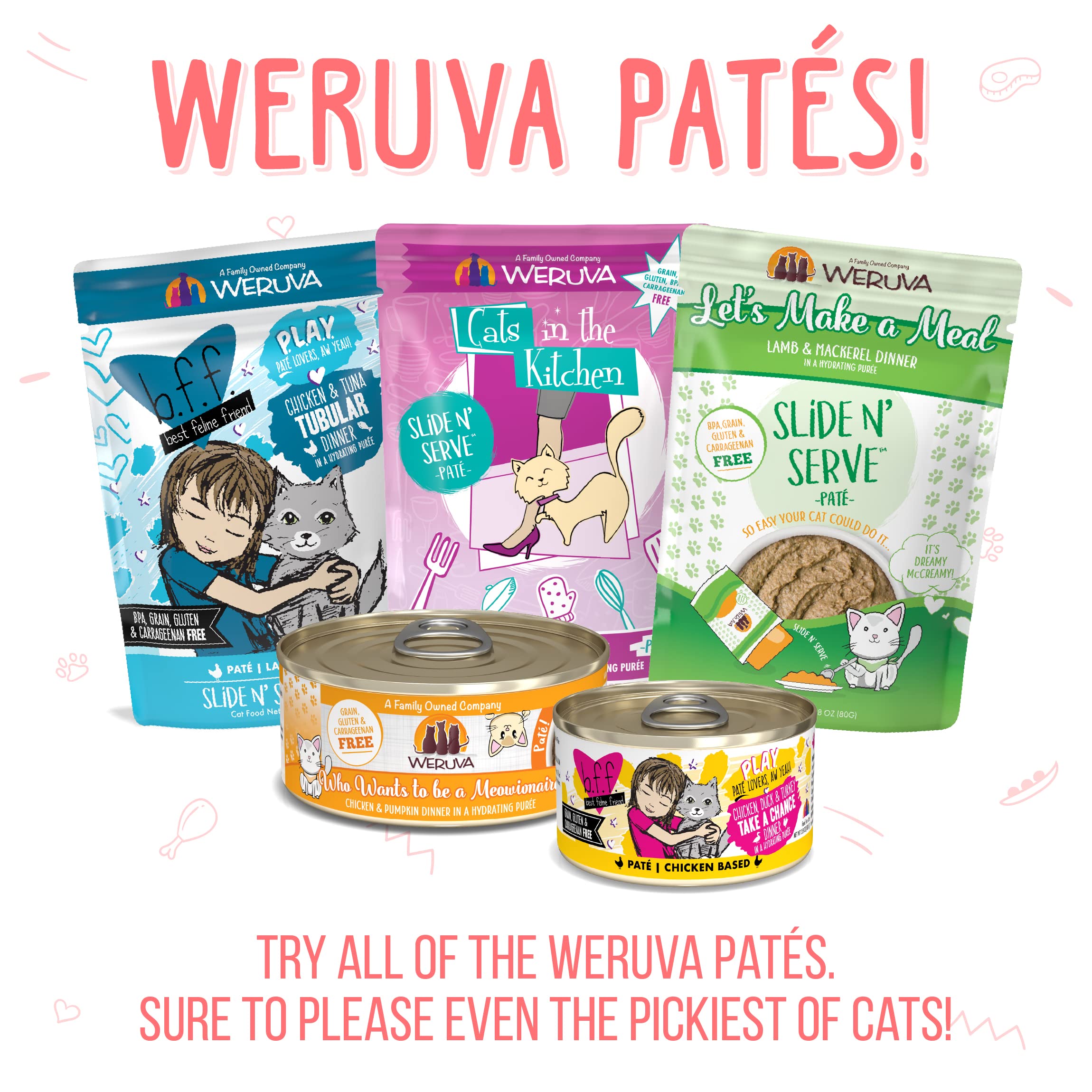 Weruva Wet Cat Food, Jolly Good Fares with Chicken and Salmon Pate, 3oz Can, Pack of 12