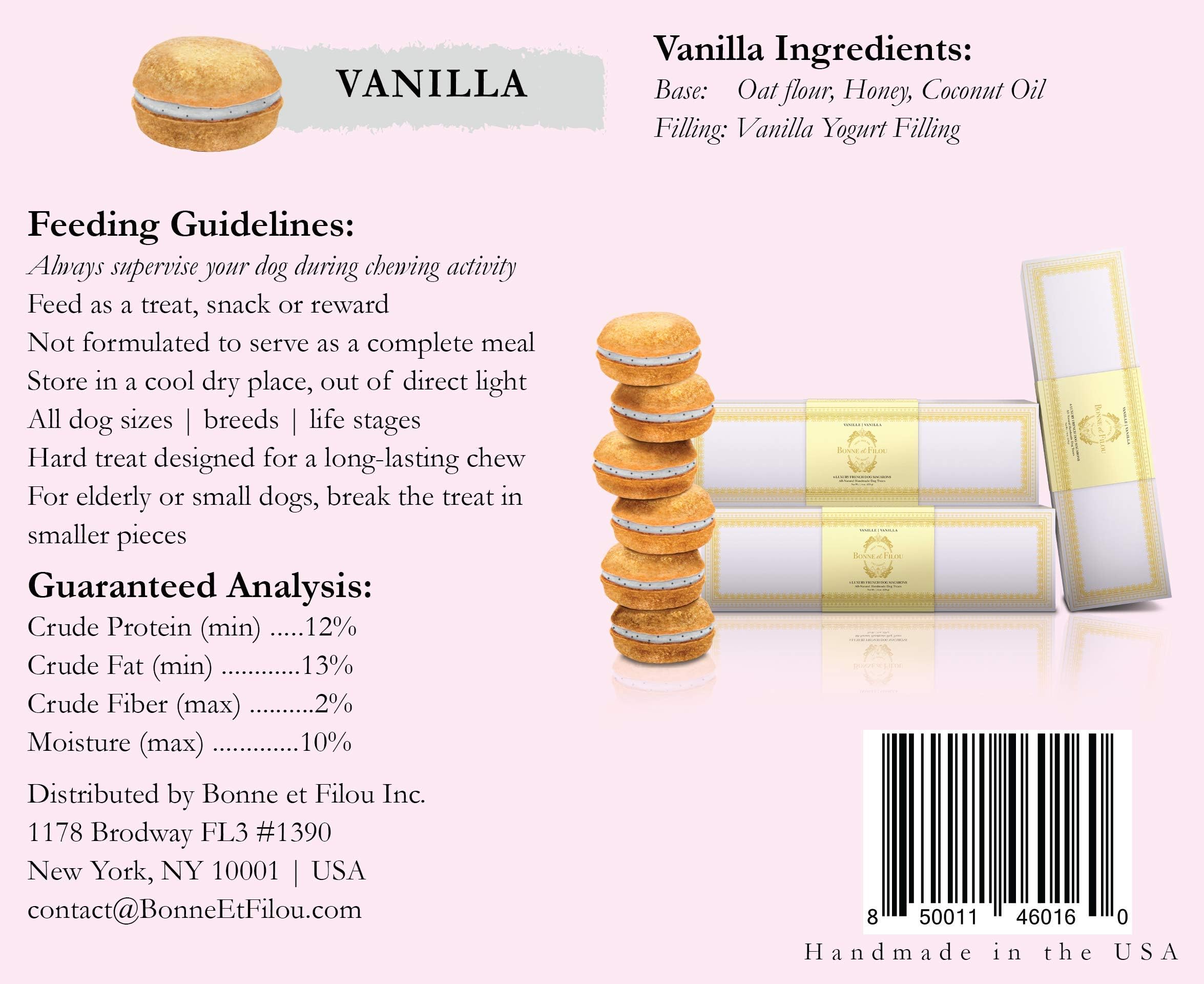 Bonne et Filou Dog Treats Vanilla Cupcakes, Dog Birthday Gift for Medium to Large Breed - Gourmet Macaron Cakes, 18 Count Bulk P