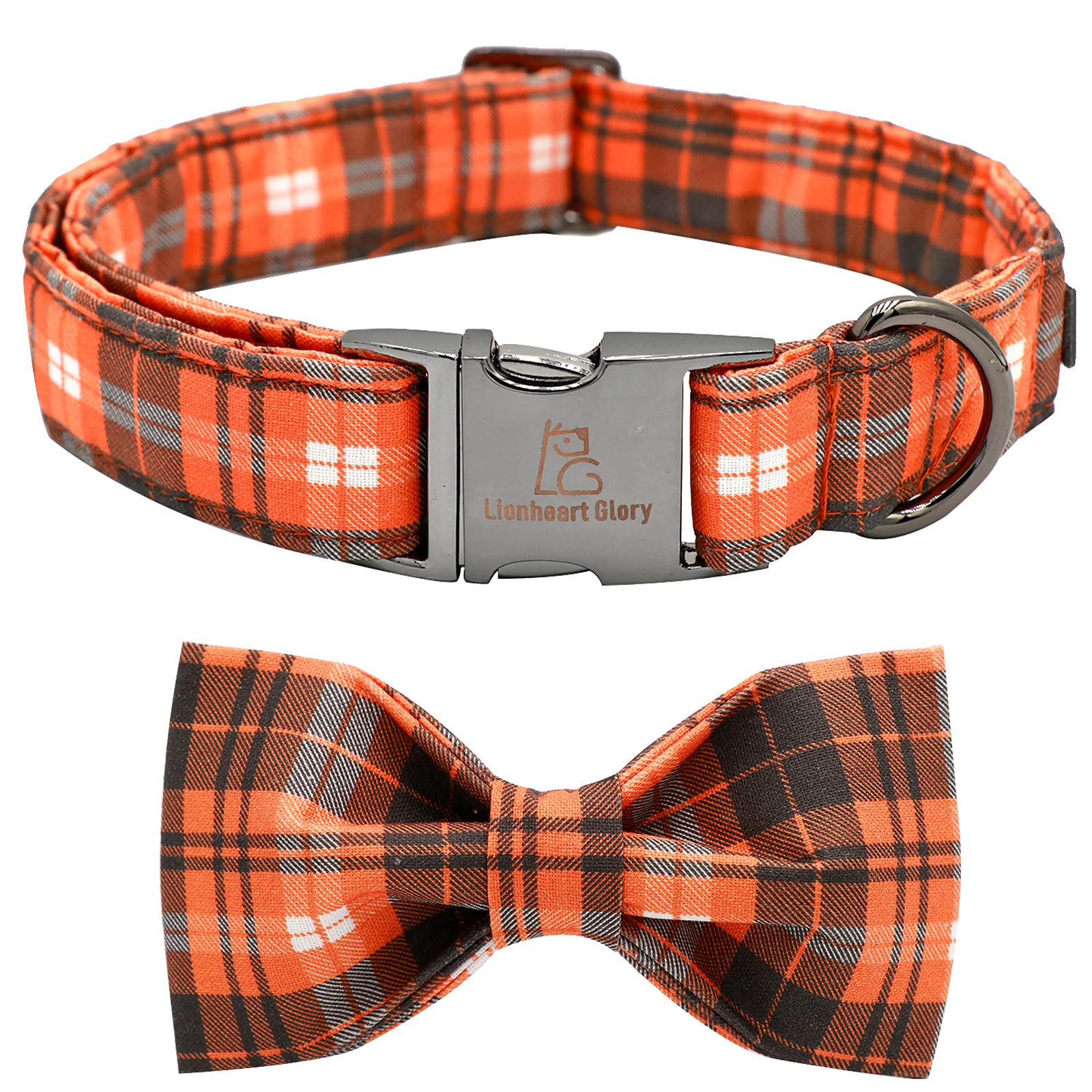 Lionheart Glory Halloween Holiday Dog Collar Adjustable Soft Dog Collar With Bowtie, Pet Gift Dog Collars Bow For Small Medium Large Dogs