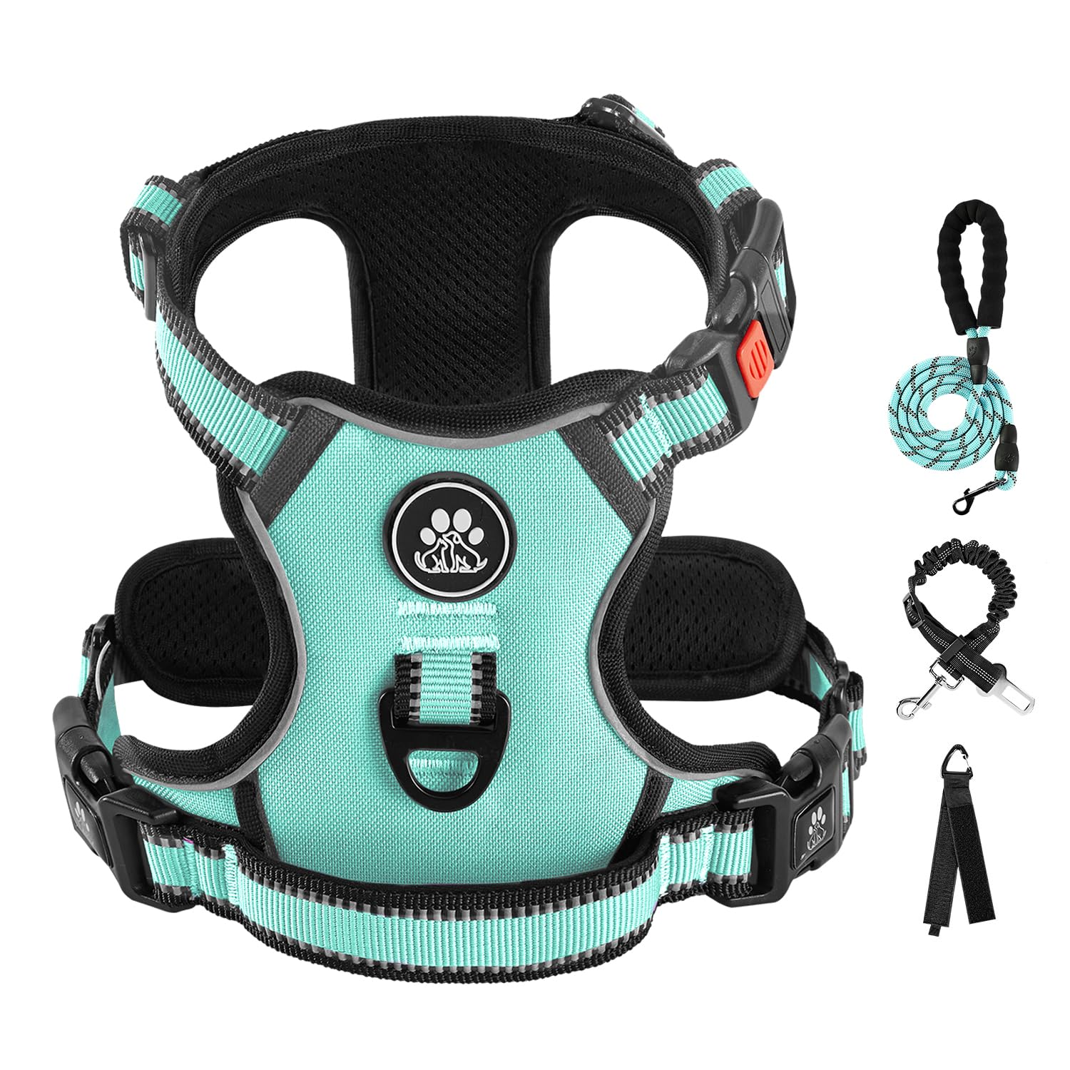Ivy&Lane No Pull Dog Harness With Leash Set, Reflective No Choke Pet Vest,Adjustable Oxford Dog Vest Harness With Easy Control H