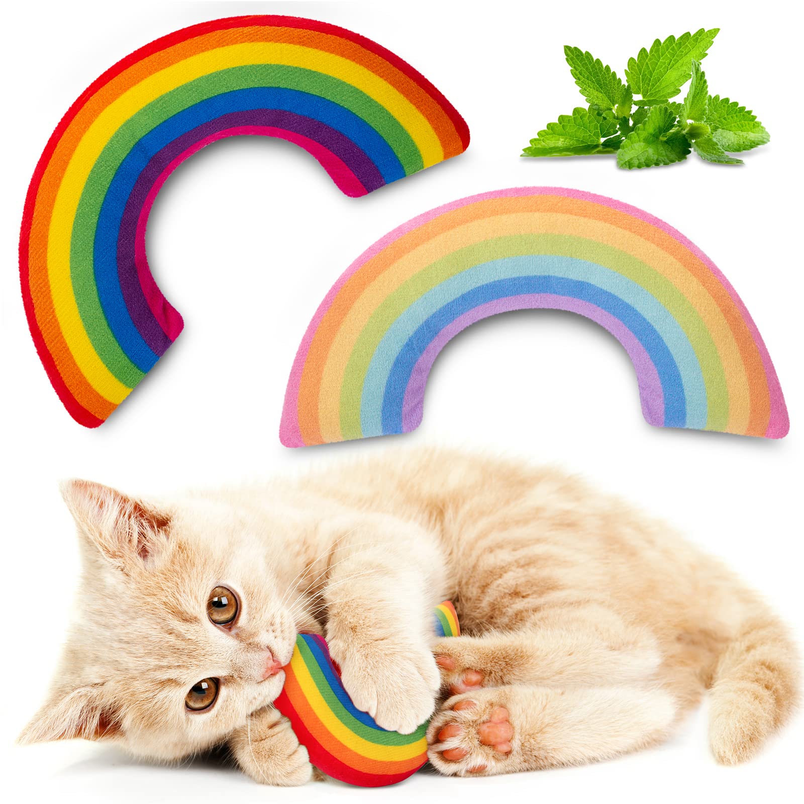 Etekyer Catnip Toys, Catnip Toys For Cats, Cat Toys, Cat Toys For Indoor Cats, Cat Toys With Catnip, Interactive Cat Teething Chew Toys Cat Pillow Toys For Kitten Kitty, 2 Pack