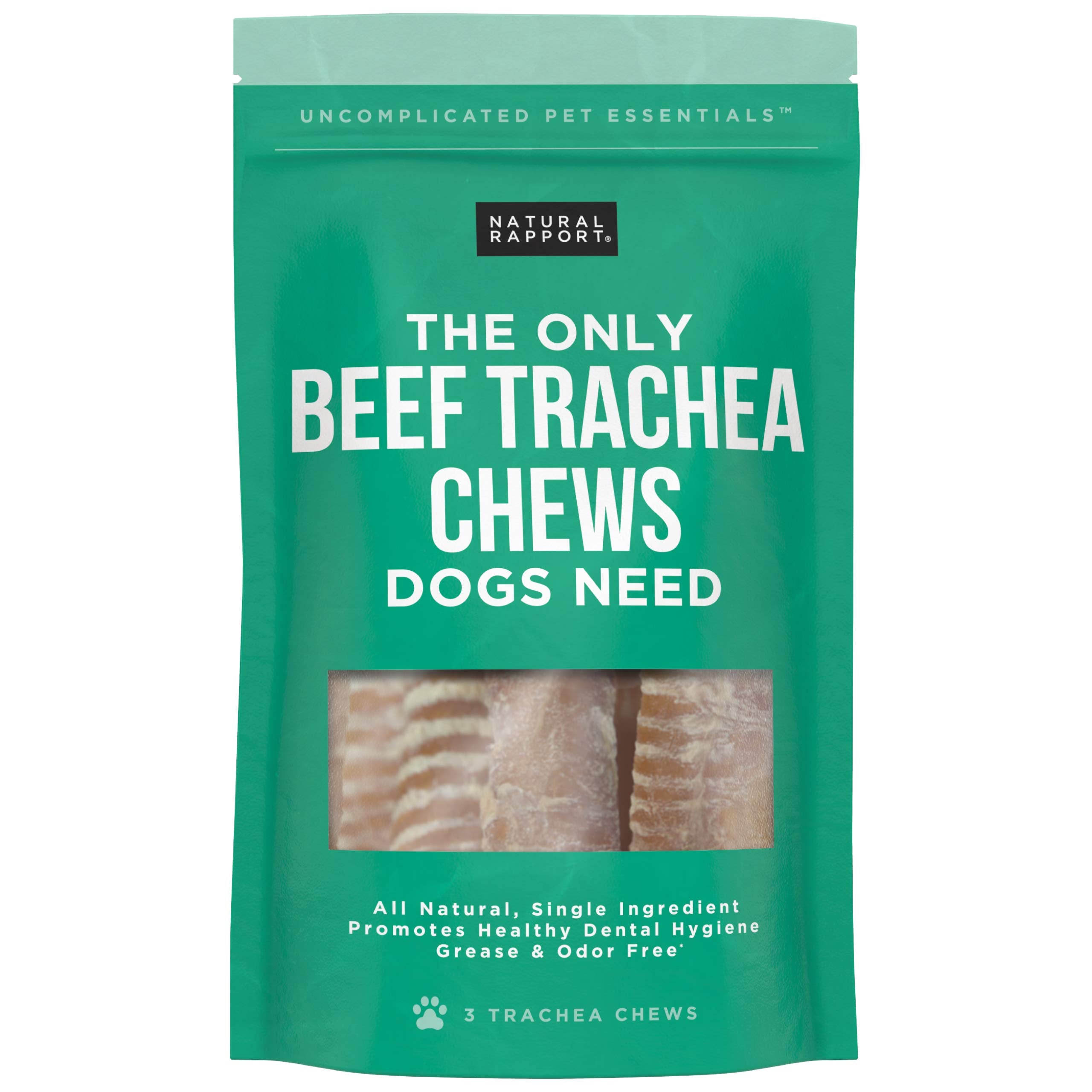 Natural Rapport Beef Trachea Dog Treats - The Only Beef Trachea Chews Dogs Need - All Natural Dog Treats for Small and Large Dog