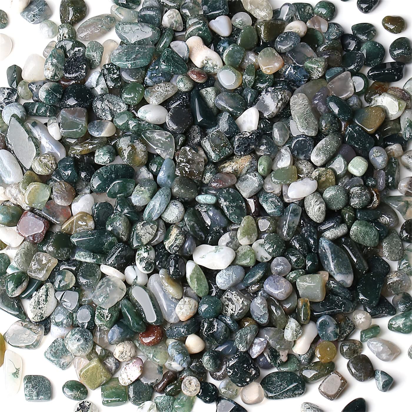 Aquatic Agate Aquarium Gravel Rocks Natural Tumbled Healing Crystal Chips Bulk Gemstones Crushed Stones For Fountain Vase Filler