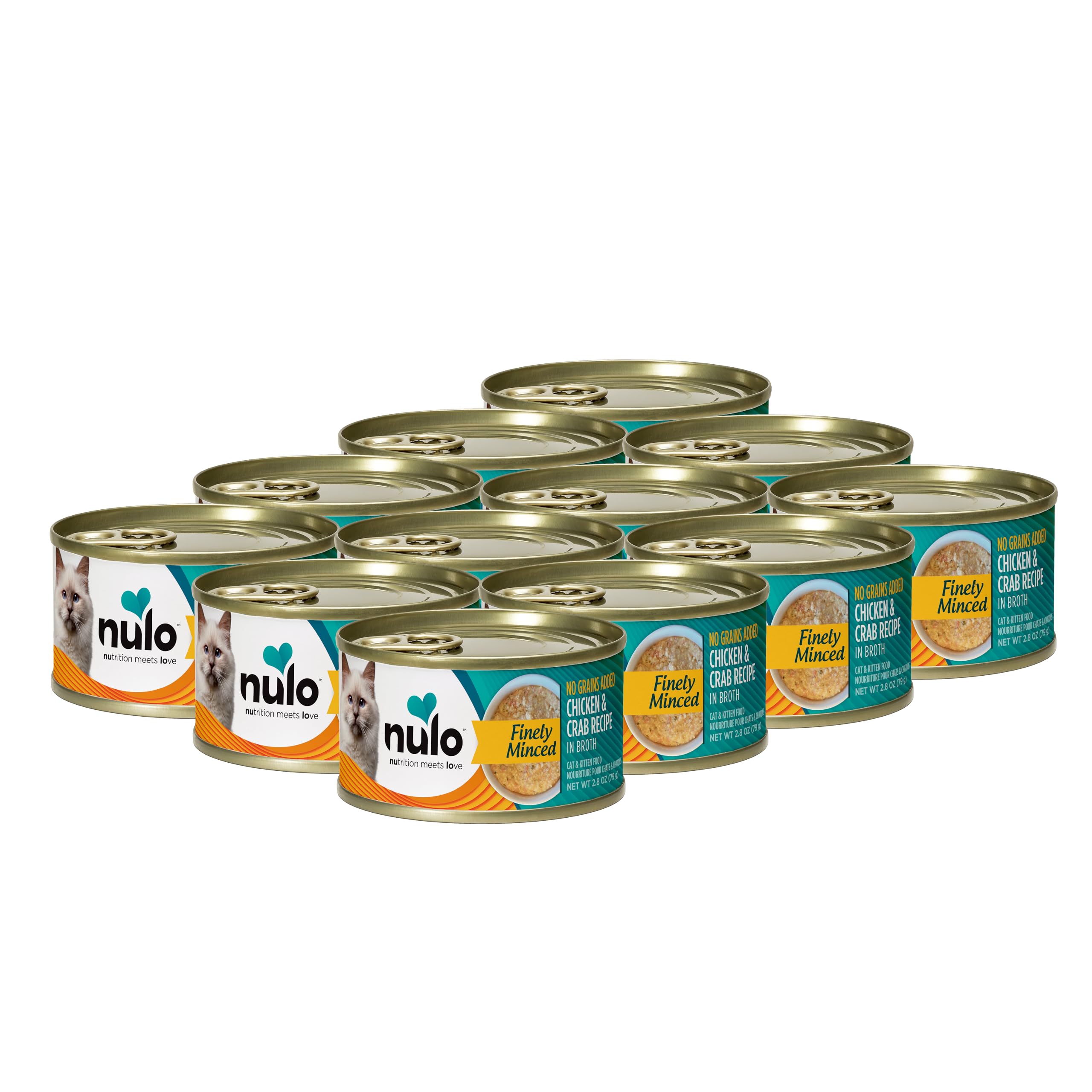 Nulo Finely Minced Chicken & Crab Flavor Wet Canned Cat Food, 2.8 Ounce (Pack of 12)