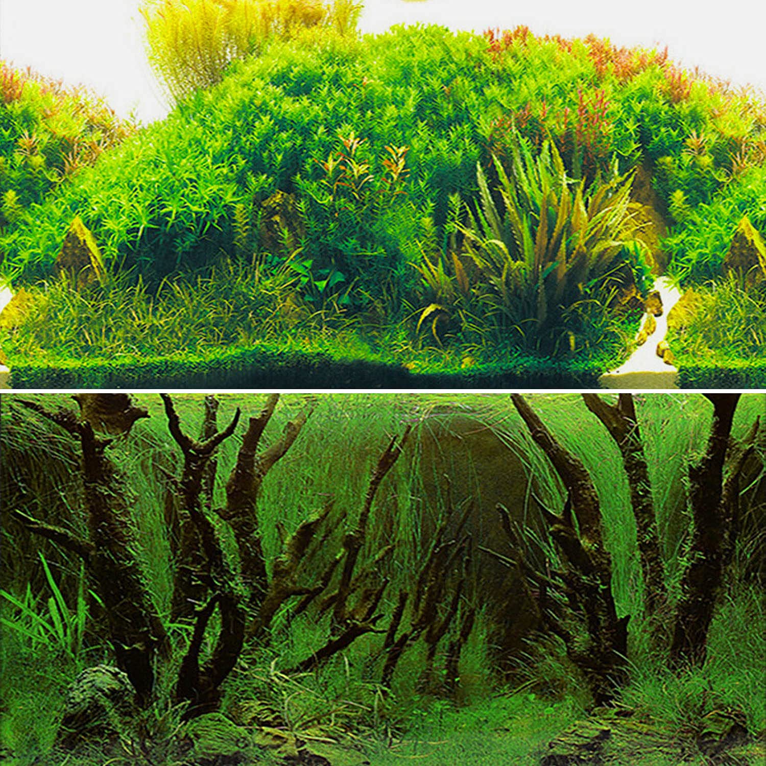ELEBOX New 20 x 48 Fish Tank Background Paper Wallpaper 2 Sided Colorful Seaweed Water Plants Aquarium Poster Decorations