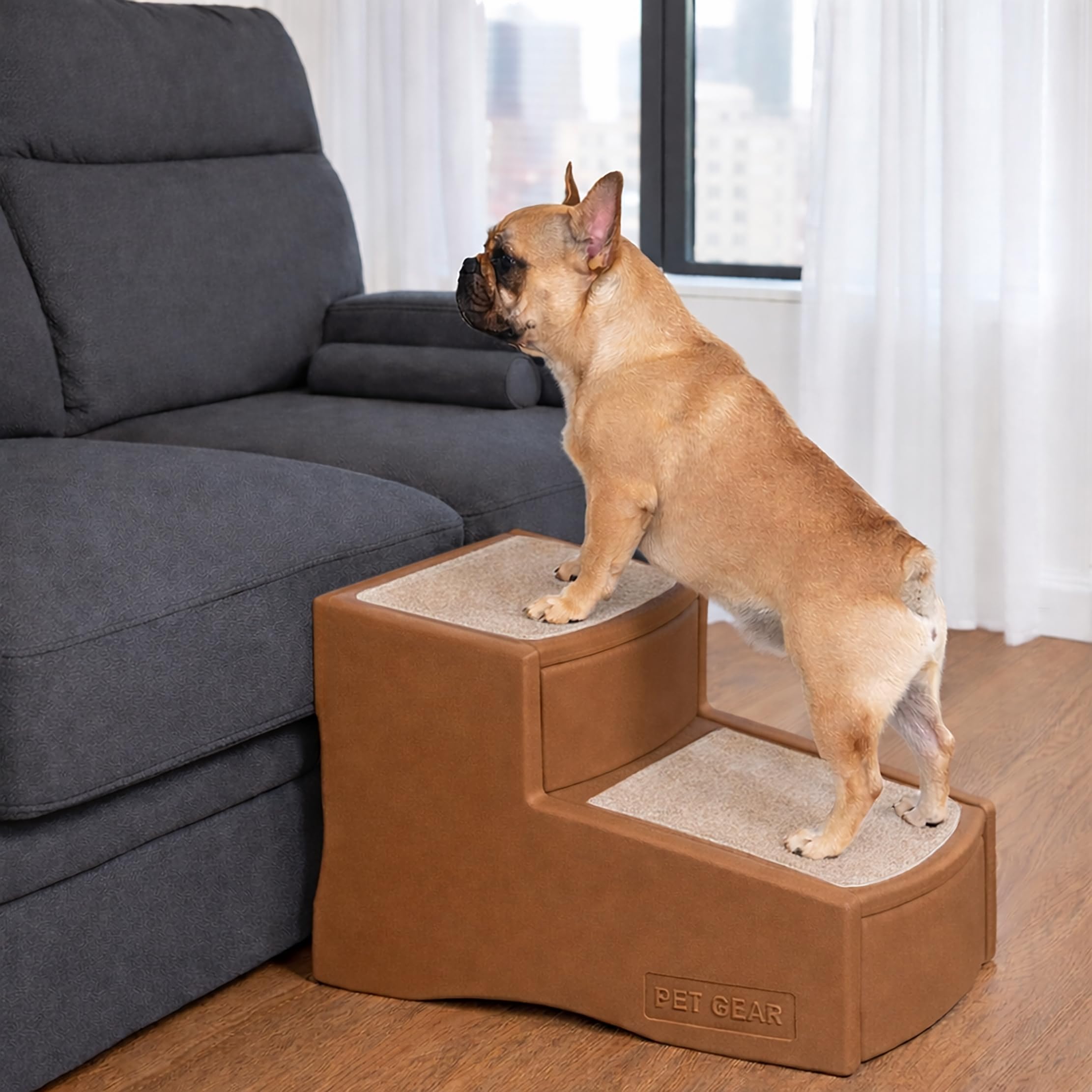 Pet Gear Easy Step II Pet Stairs, 2 Step, Latte